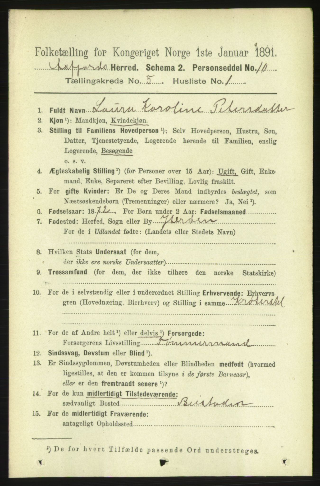 RA, 1891 census for 1630 Åfjord, 1891, p. 1200