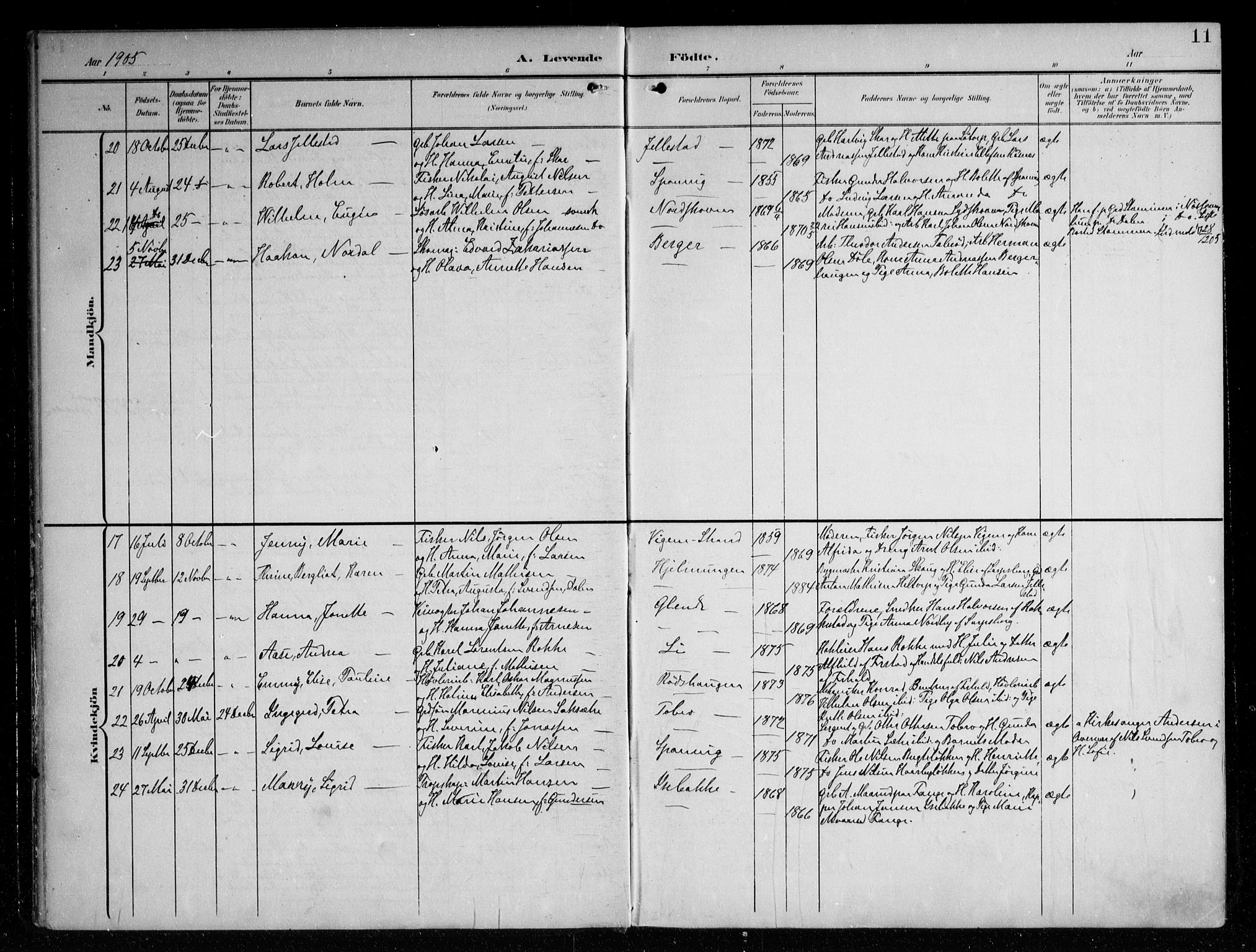 Berg prestekontor Kirkebøker, AV/SAO-A-10902/F/Fa/L0008: Parish register (official) no. I 8, 1902-1920, p. 11