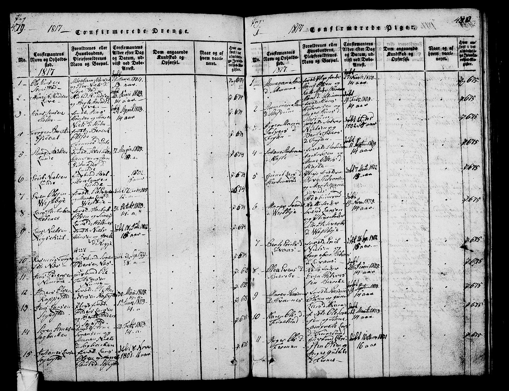 Hedrum kirkebøker, SAKO/A-344/G/Ga/L0003: Parish register (copy) no. I 3, 1817-1835, p. 479-480