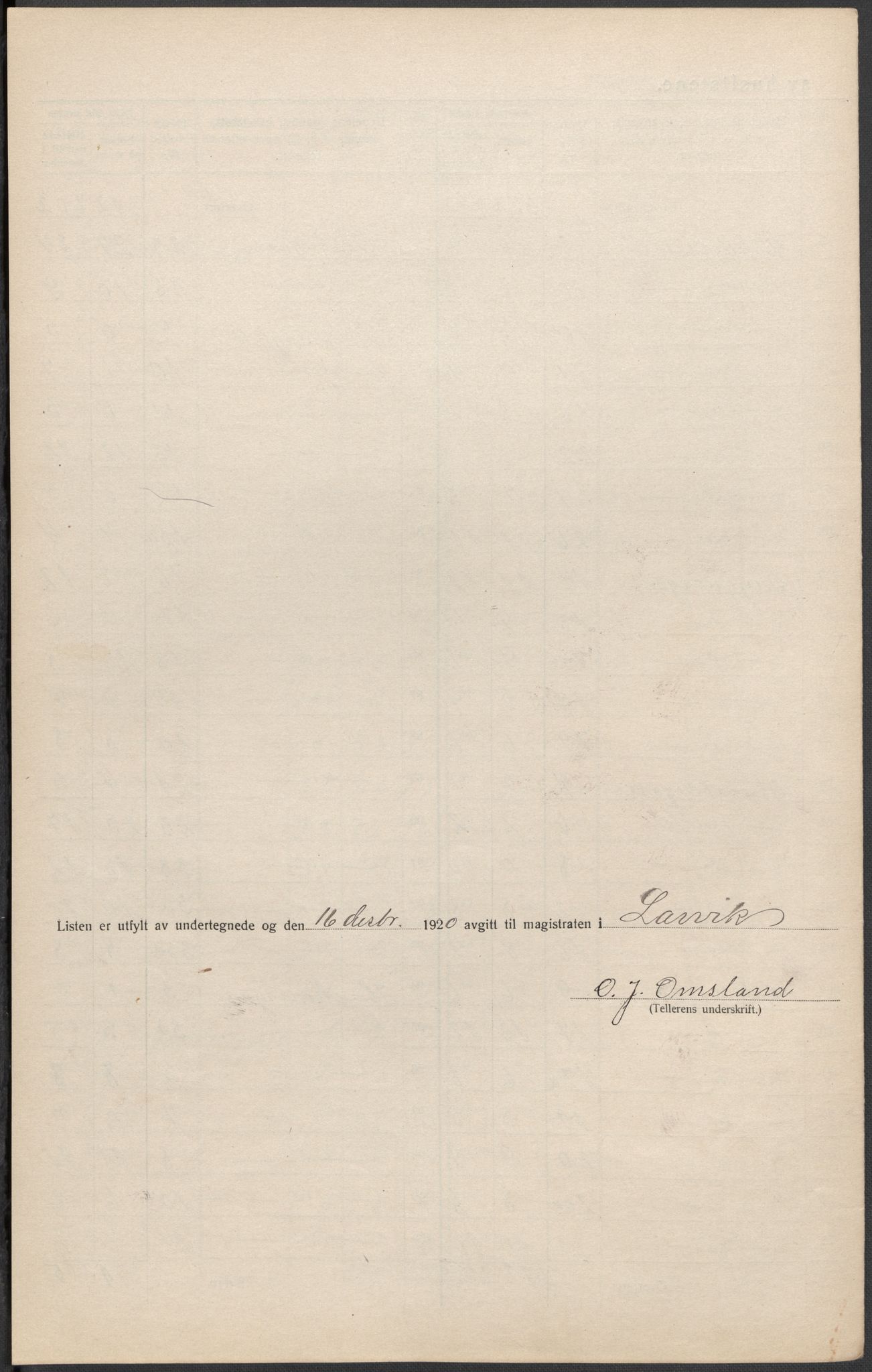 SAKO, 1920 census for Larvik, 1920, p. 33