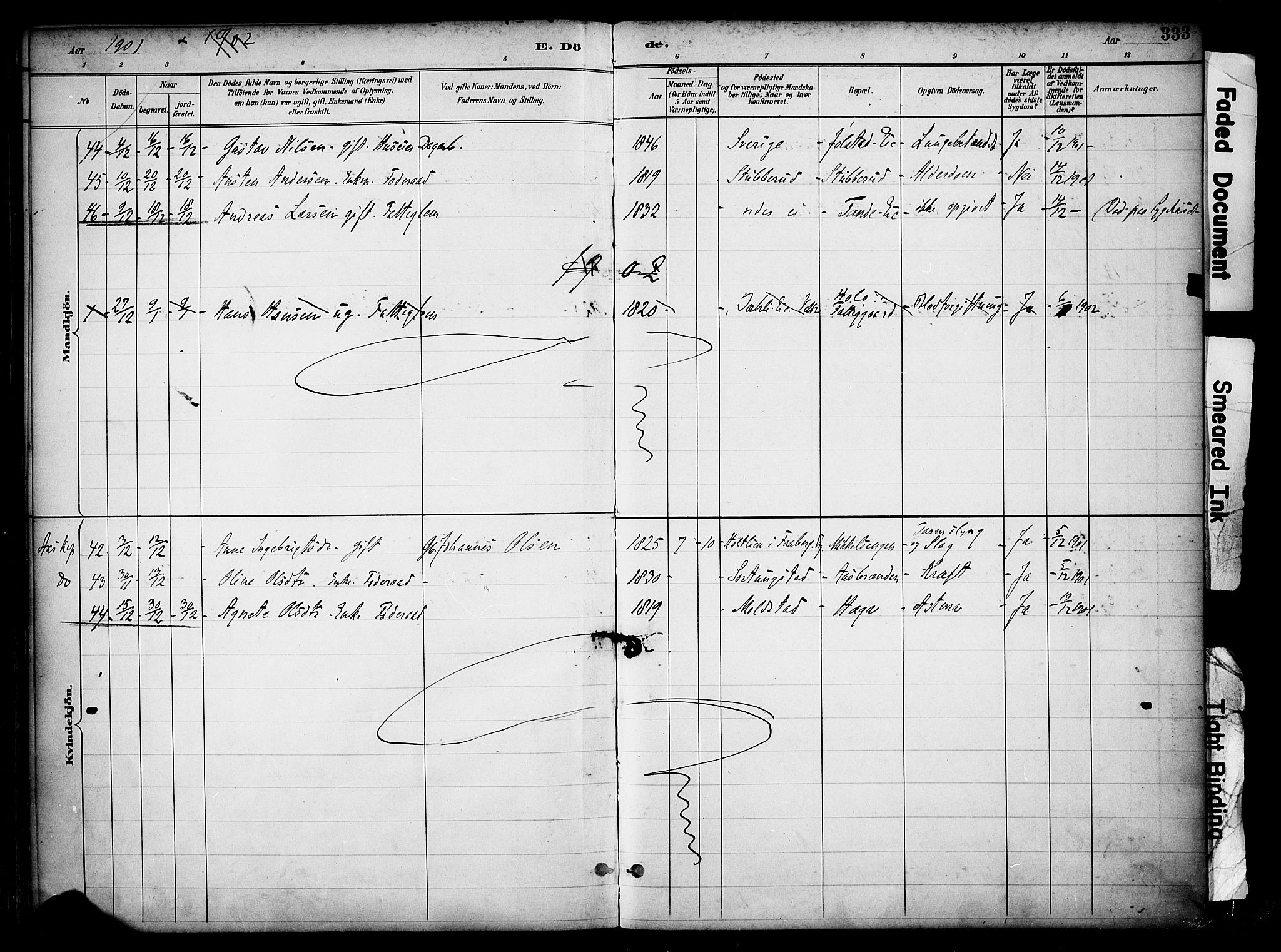 Ringsaker prestekontor, AV/SAH-PREST-014/K/Ka/L0017: Parish register (official) no. 17, 1891-1902, p. 333