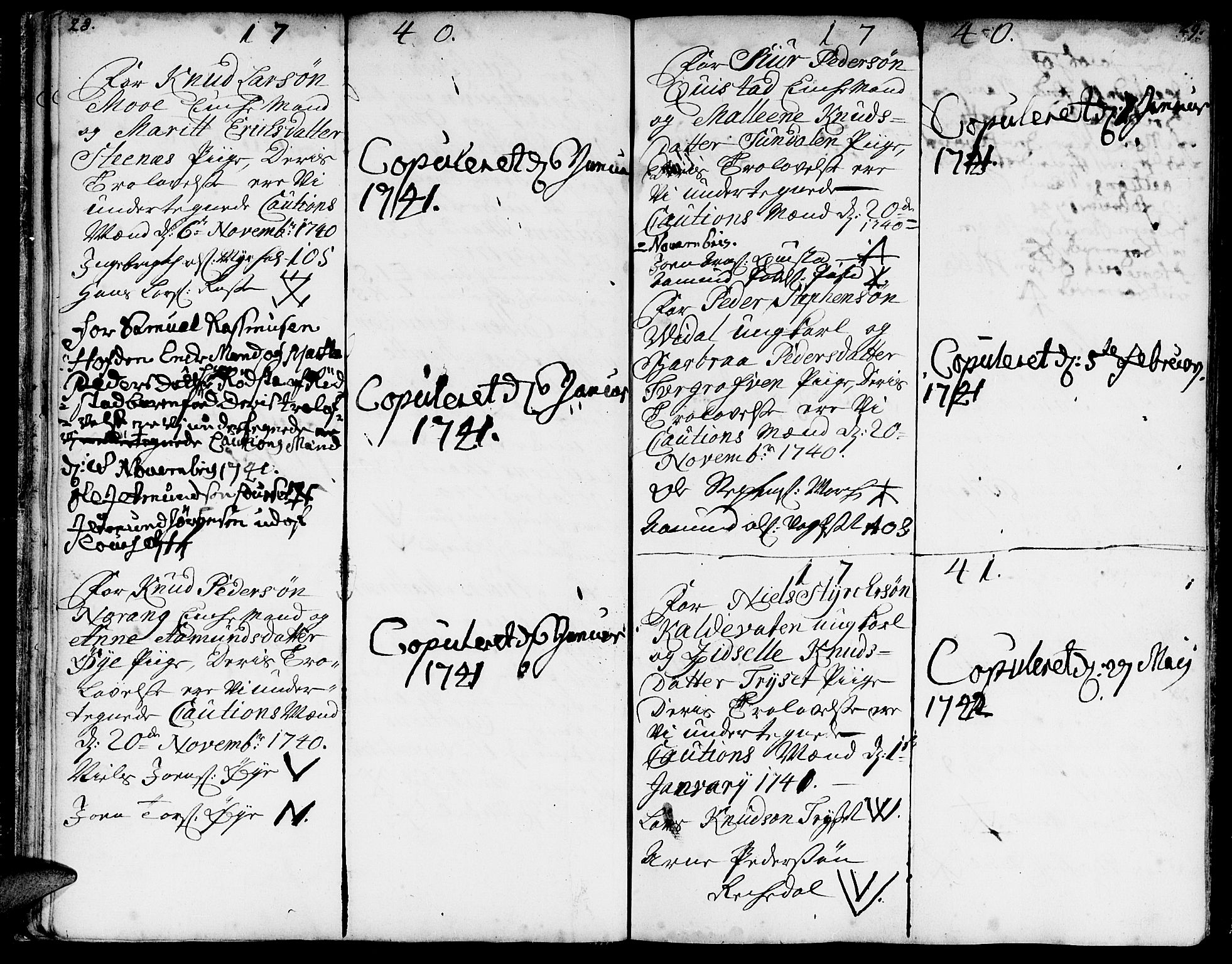 Ministerialprotokoller, klokkerbøker og fødselsregistre - Møre og Romsdal, AV/SAT-A-1454/515/L0205: Parish register (official) no. 515A01, 1733-1764, p. 28-29