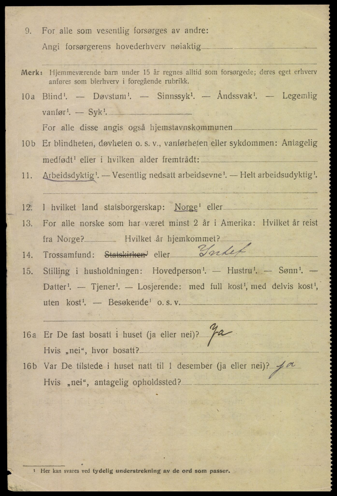 SAK, 1920 census for Arendal, 1920, p. 11611