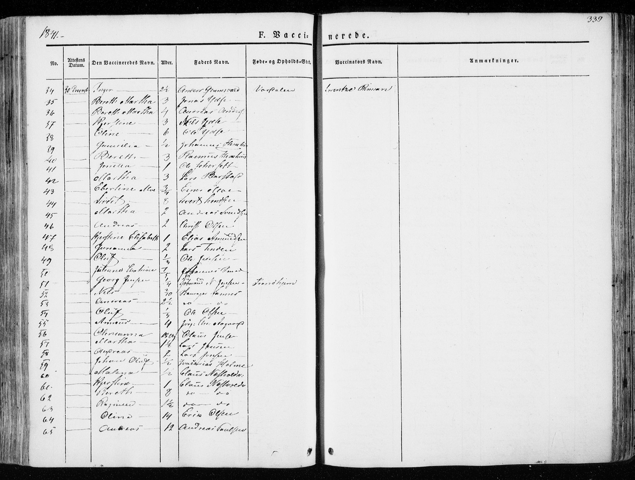 Ministerialprotokoller, klokkerbøker og fødselsregistre - Nord-Trøndelag, SAT/A-1458/723/L0239: Parish register (official) no. 723A08, 1841-1851, p. 339