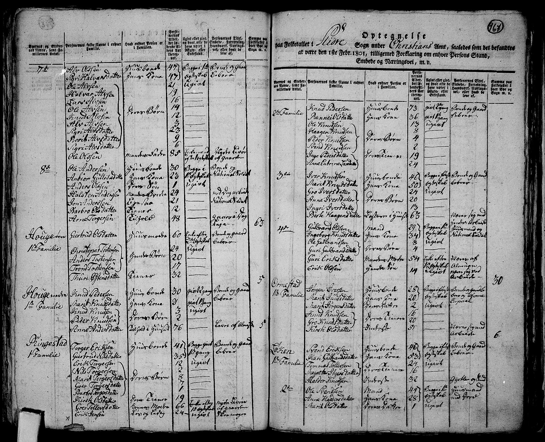 RA, 1801 census for 0543P Slidre, 1801, p. 966b-967a
