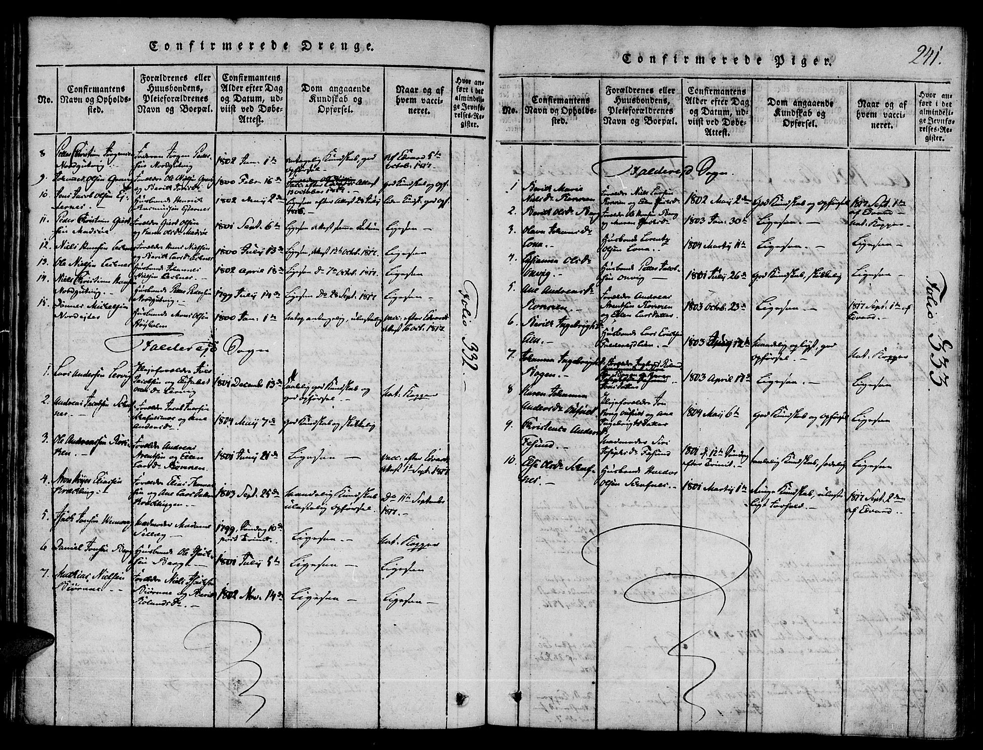 Ministerialprotokoller, klokkerbøker og fødselsregistre - Nord-Trøndelag, SAT/A-1458/780/L0636: Parish register (official) no. 780A03 /1, 1815-1830, p. 241