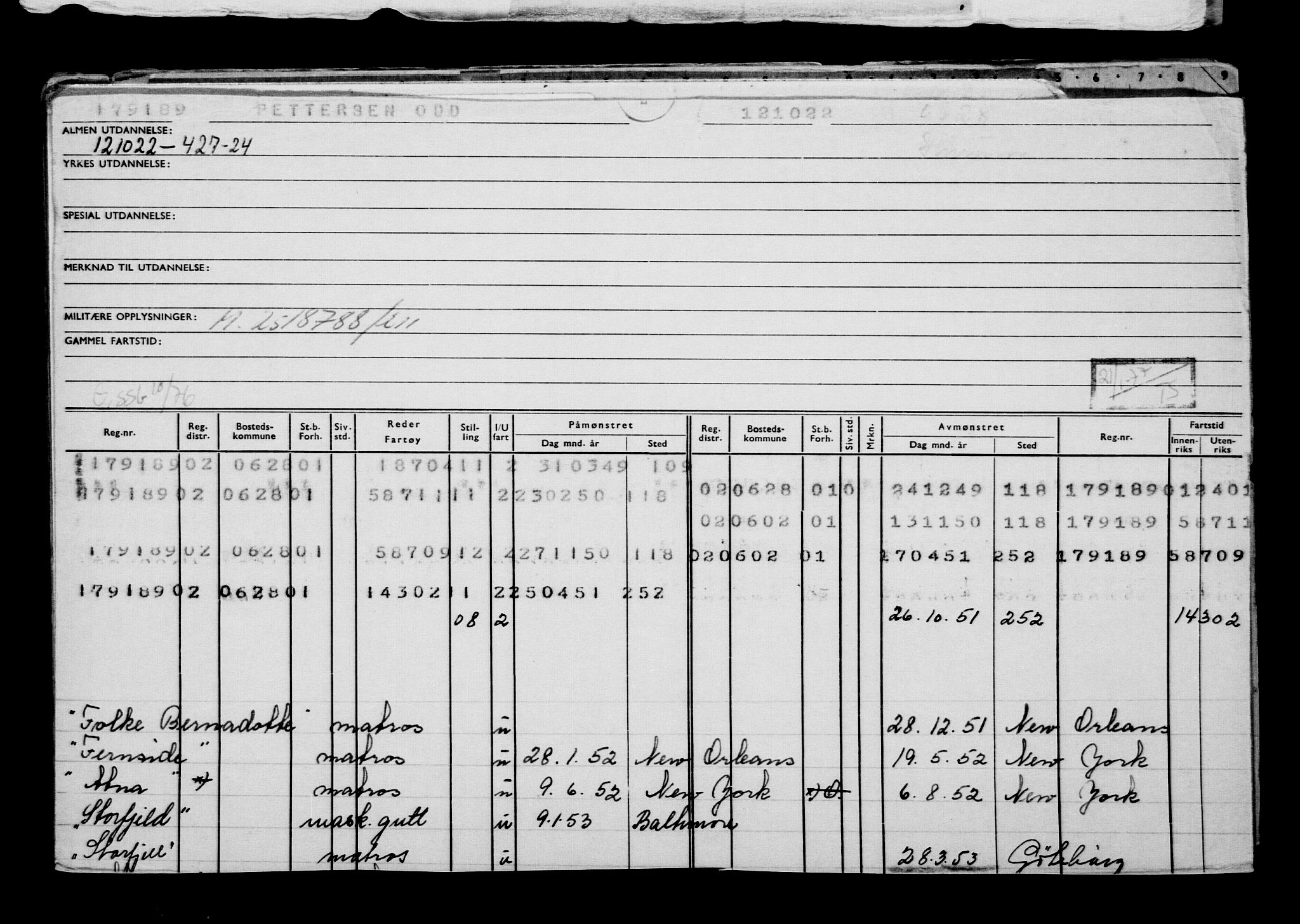 Direktoratet for sjømenn, RA/S-3545/G/Gb/L0211: Hovedkort, 1922, p. 239