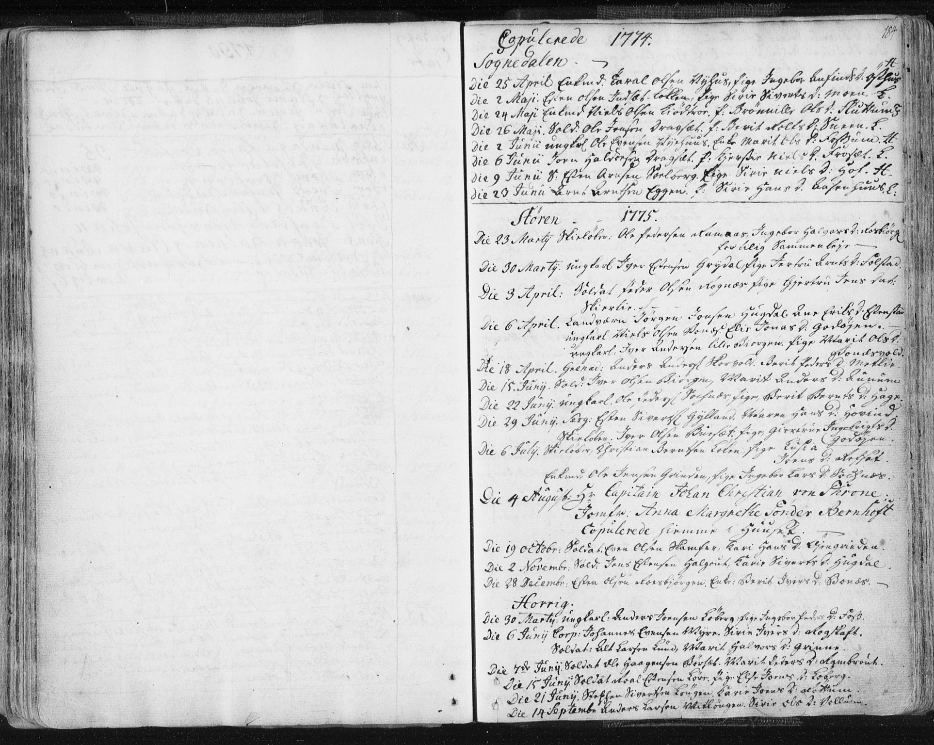 Ministerialprotokoller, klokkerbøker og fødselsregistre - Sør-Trøndelag, SAT/A-1456/687/L0991: Parish register (official) no. 687A02, 1747-1790, p. 184
