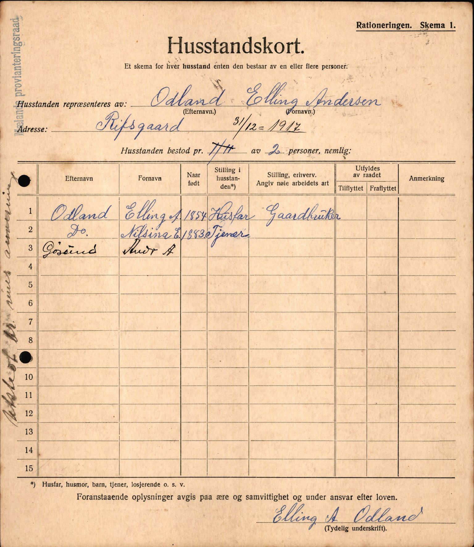 IKAH, Meland kommune, Provianteringsrådet, Husstander per 01.11.1917, 1917-1918, p. 267