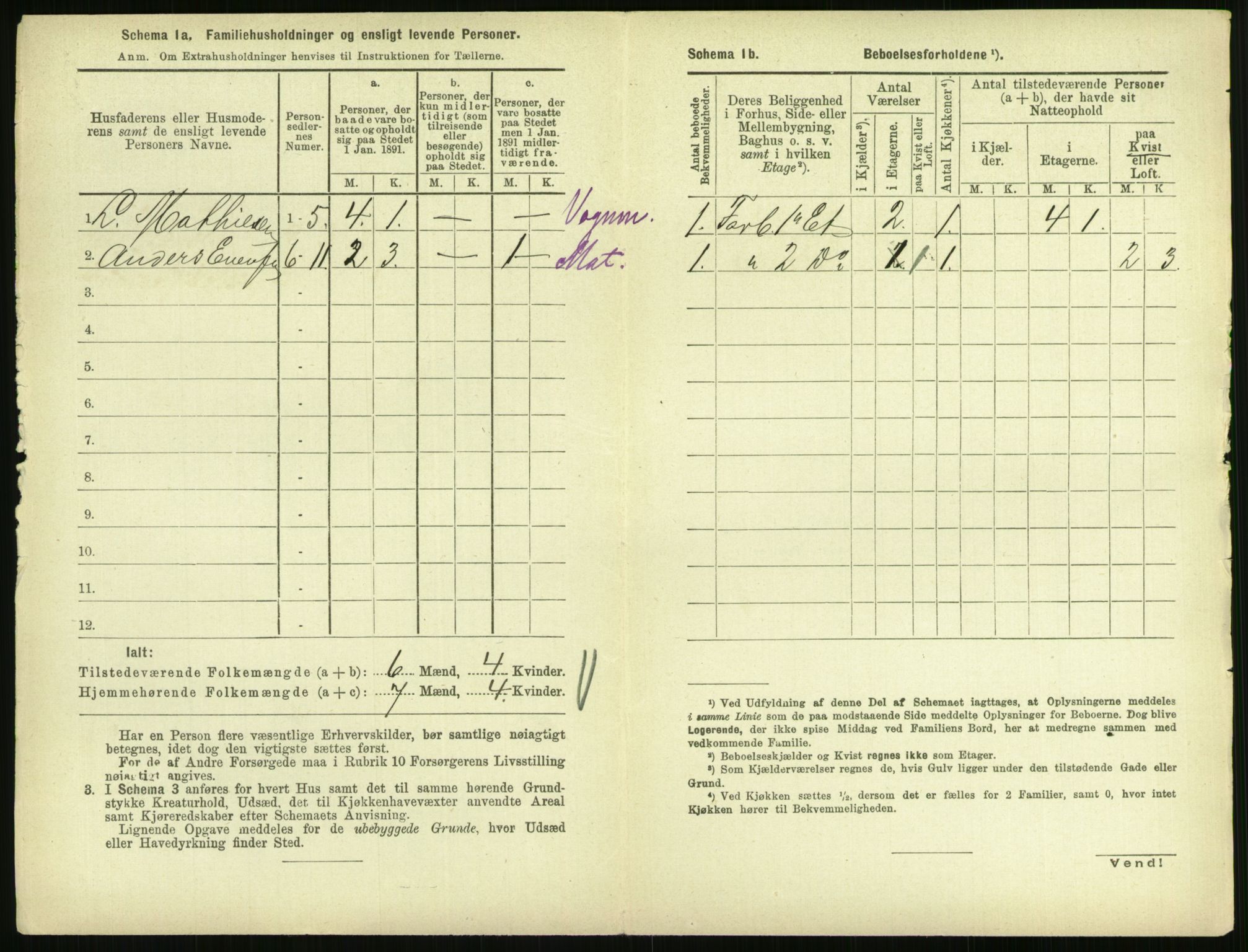 RA, 1891 census for 0707 Larvik, 1891, p. 694