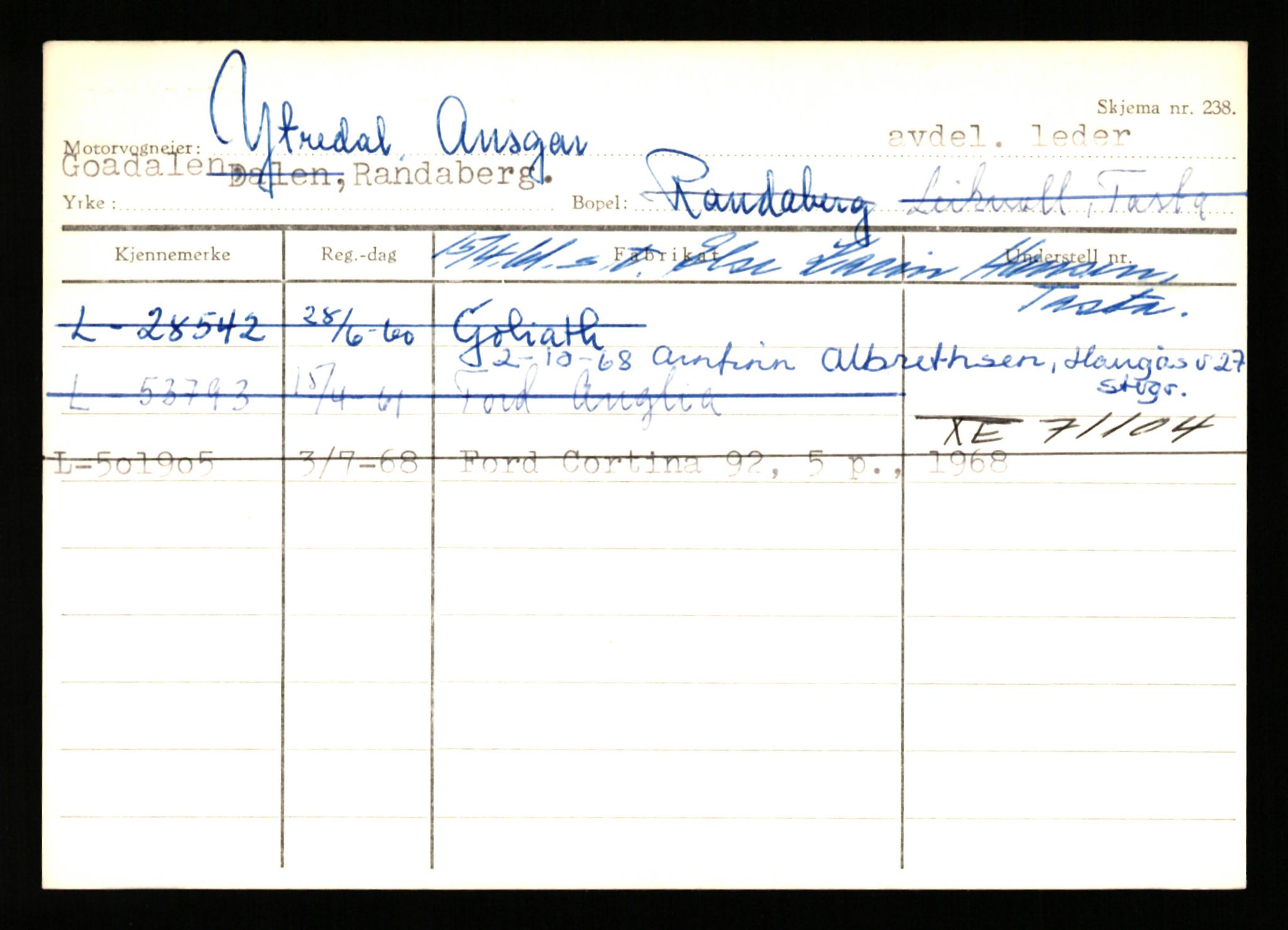 Stavanger trafikkstasjon, AV/SAST-A-101942/0/H/L0043: Viste - Øksendal, 1930-1971, p. 1575