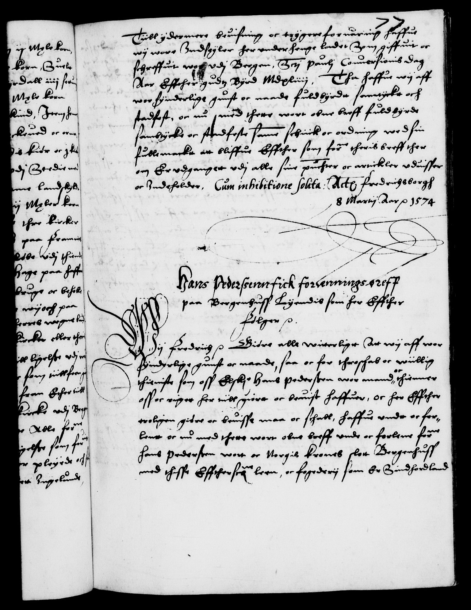 Danske Kanselli 1572-1799, AV/RA-EA-3023/F/Fc/Fca/Fcaa/L0001: Norske registre (mikrofilm), 1572-1588, p. 77a
