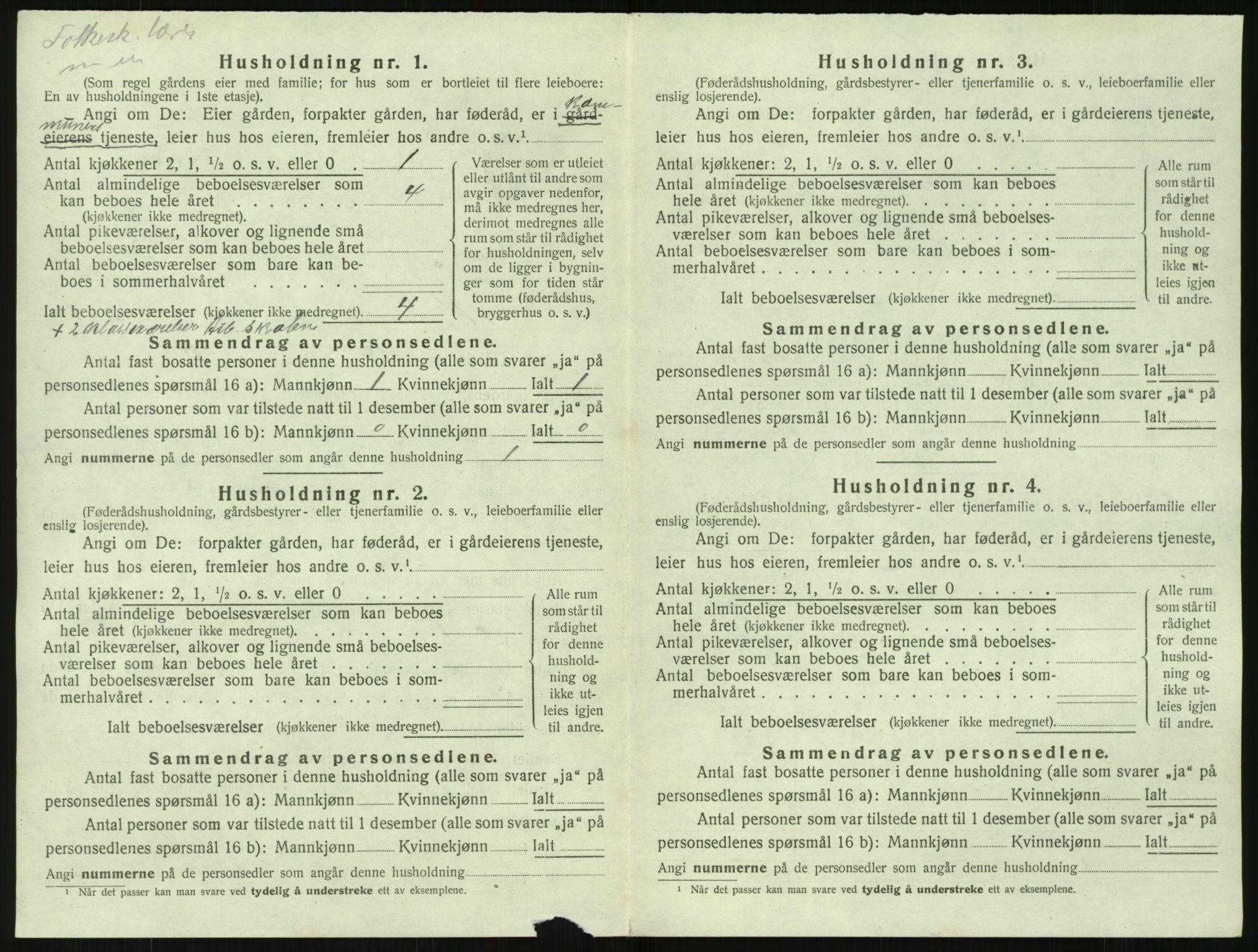 SAK, 1920 census for Vennesla, 1920, p. 939