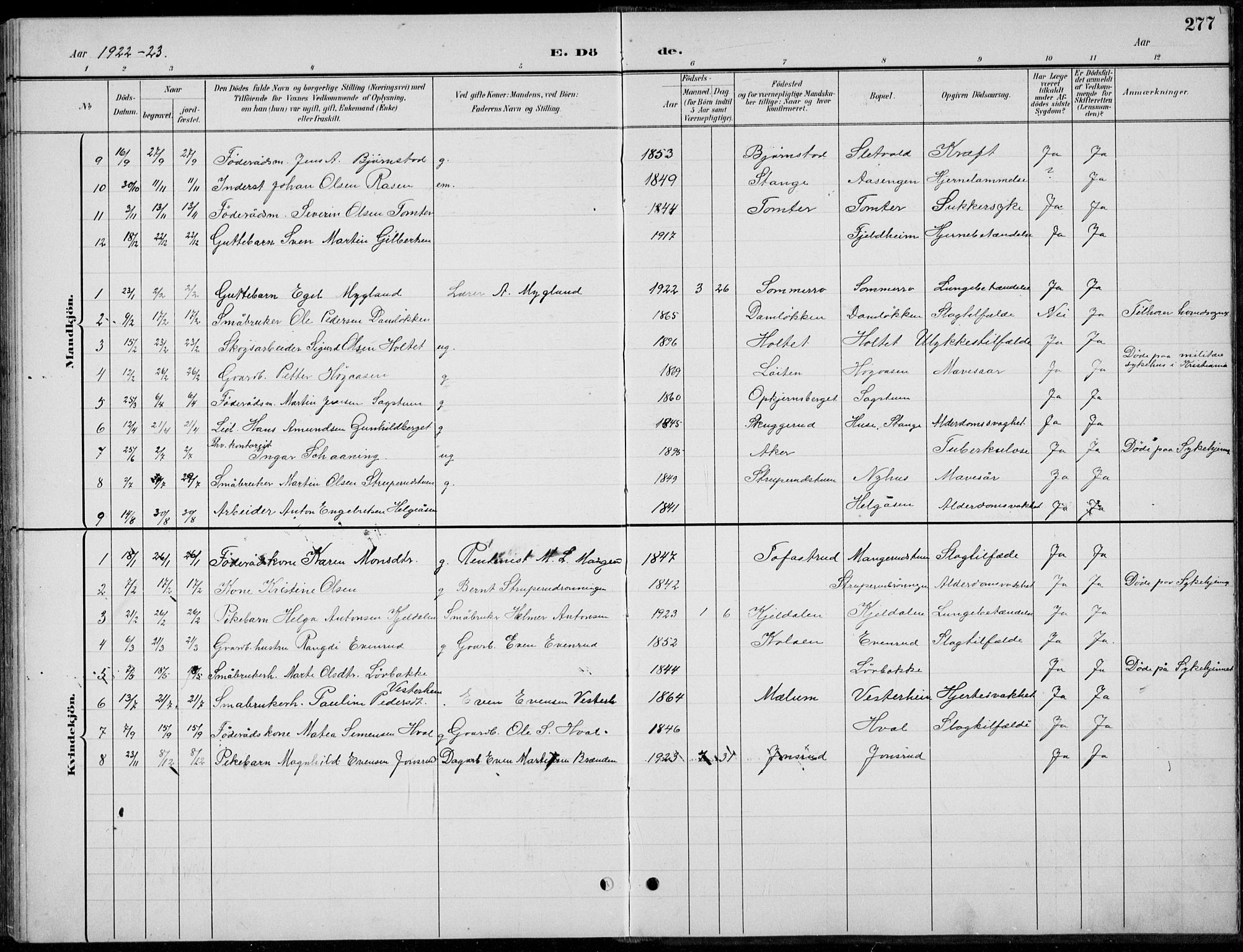 Romedal prestekontor, AV/SAH-PREST-004/L/L0013: Parish register (copy) no. 13, 1896-1937, p. 277