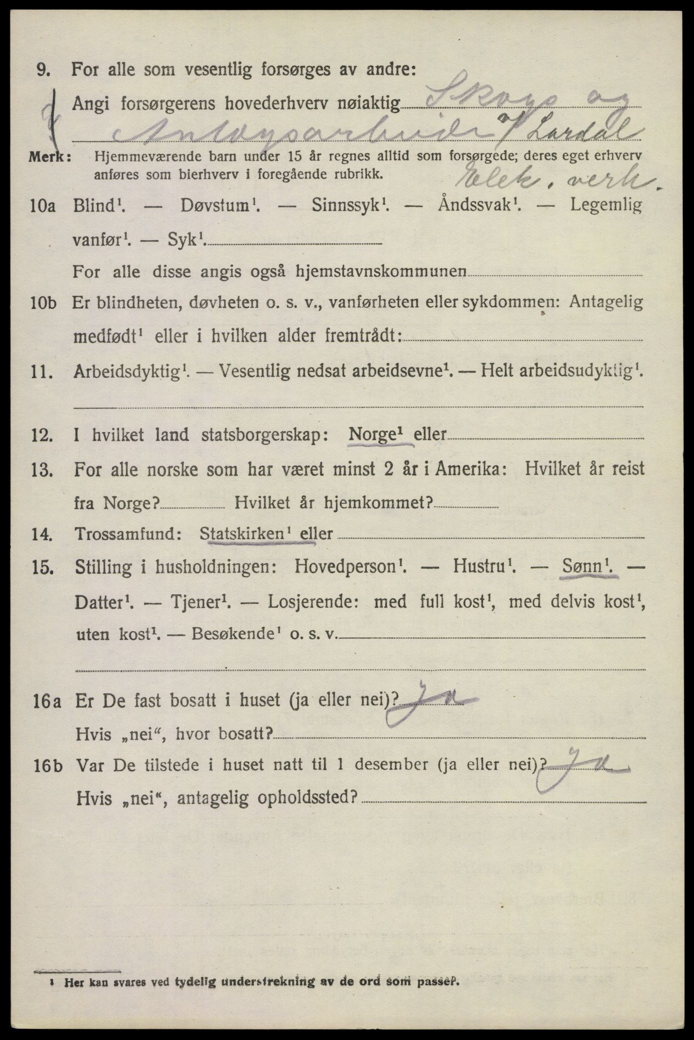 SAKO, 1920 census for Lardal, 1920, p. 5562