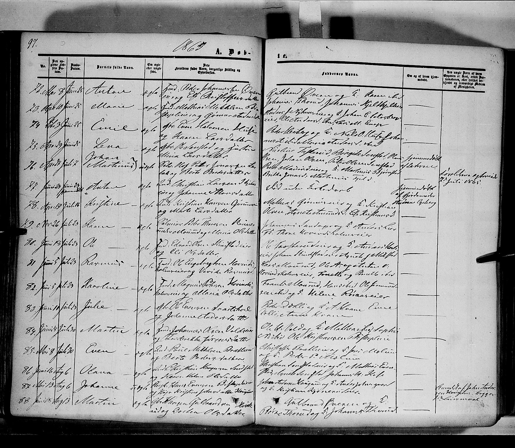 Nes prestekontor, Hedmark, AV/SAH-PREST-020/K/Ka/L0004: Parish register (official) no. 4, 1852-1886, p. 97