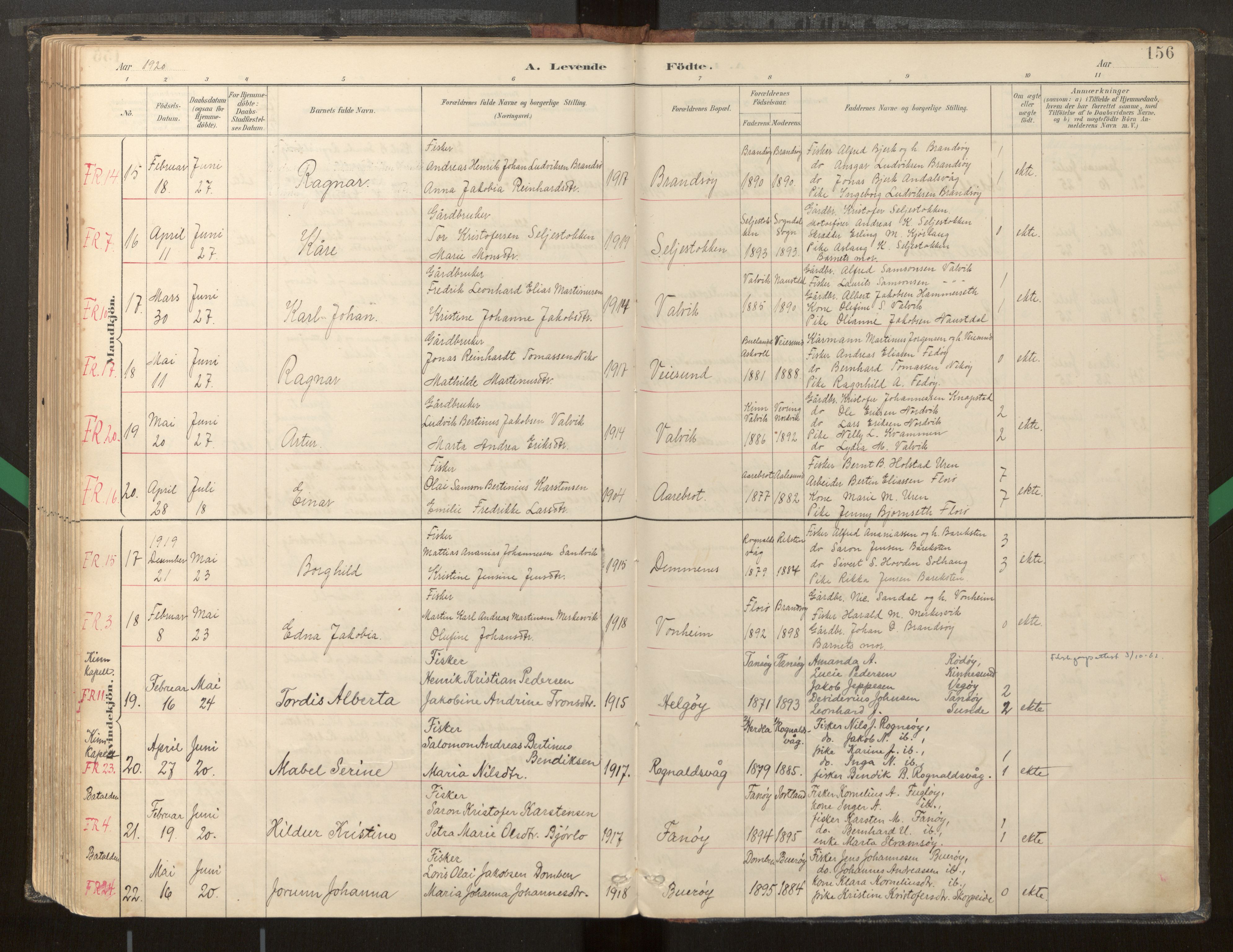 Kinn sokneprestembete, AV/SAB-A-80801/H/Haa/Haab/L0001: Parish register (official) no. B 1, 1886-1921, p. 156