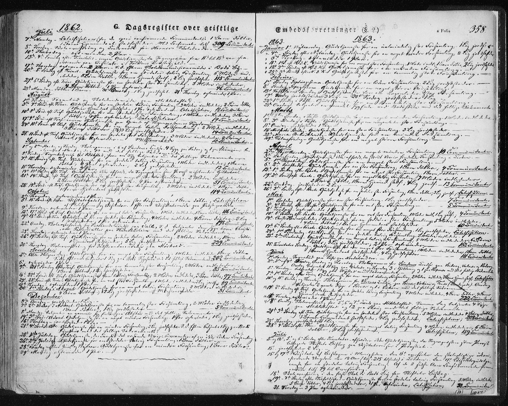 Ministerialprotokoller, klokkerbøker og fødselsregistre - Nordland, SAT/A-1459/801/L0007: Parish register (official) no. 801A07, 1845-1863, p. 358