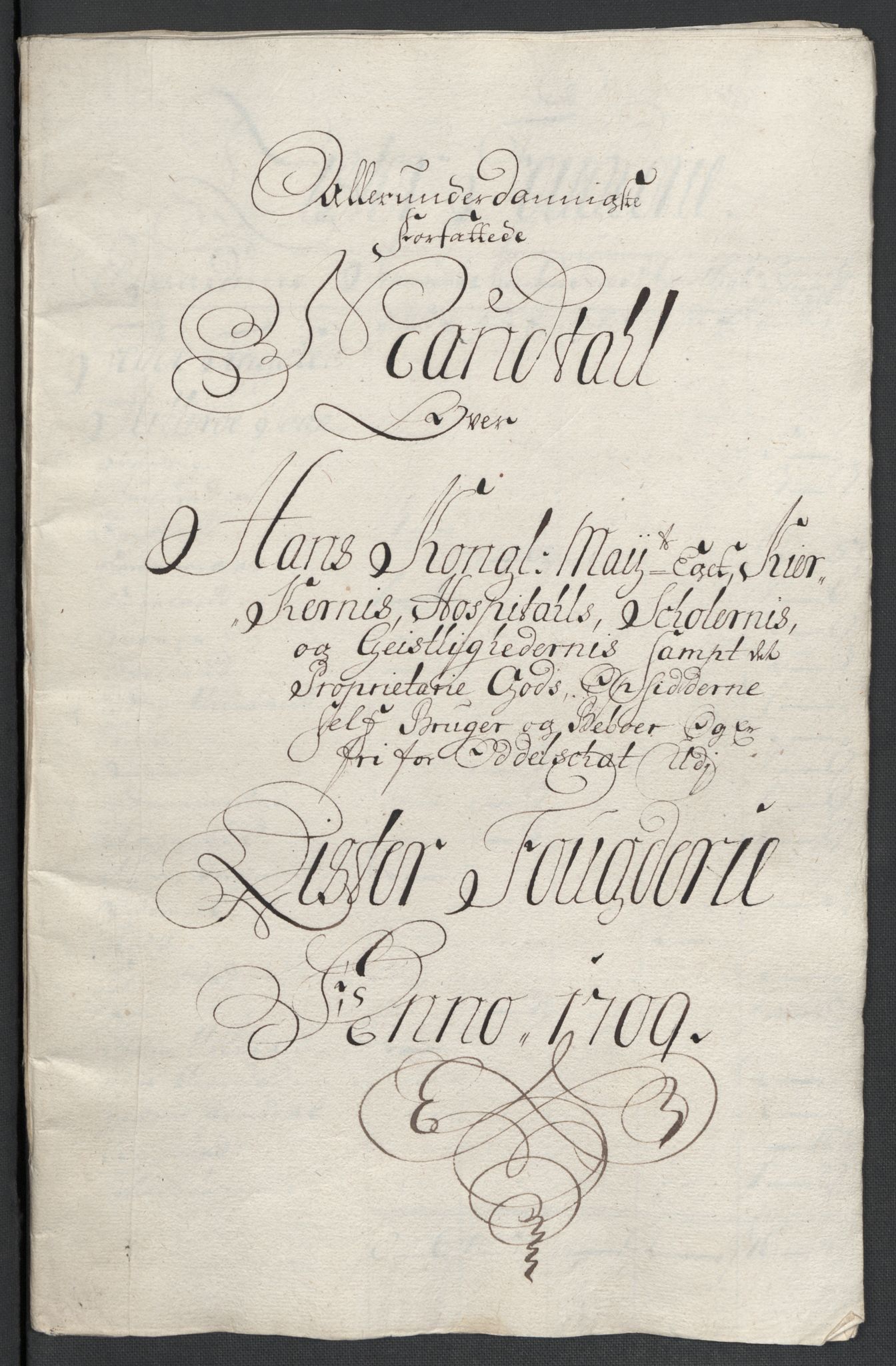 Rentekammeret inntil 1814, Reviderte regnskaper, Fogderegnskap, RA/EA-4092/R43/L2552: Fogderegnskap Lista og Mandal, 1705-1709, p. 274