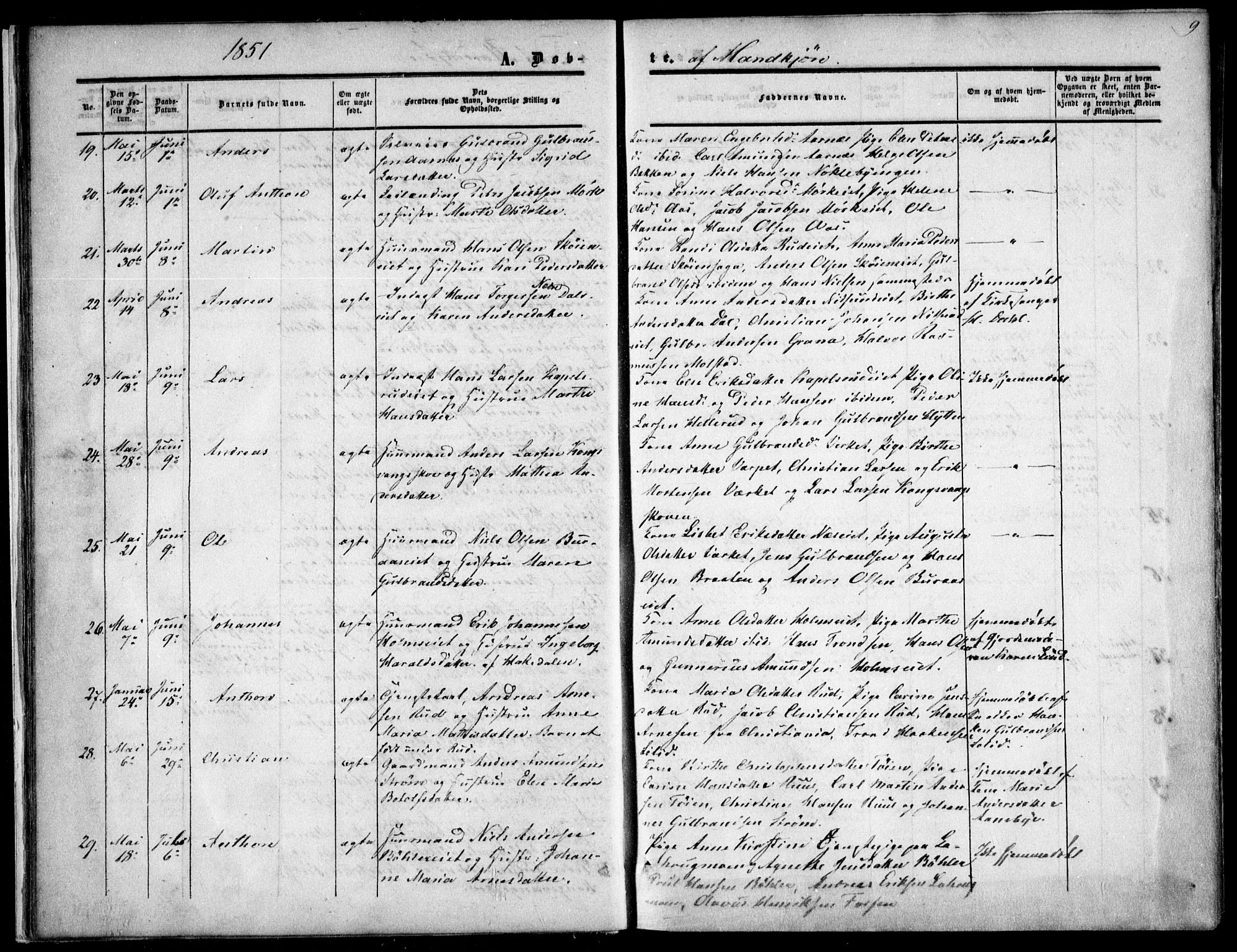Nittedal prestekontor Kirkebøker, SAO/A-10365a/F/Fa/L0005: Parish register (official) no. I 5, 1850-1862, p. 9