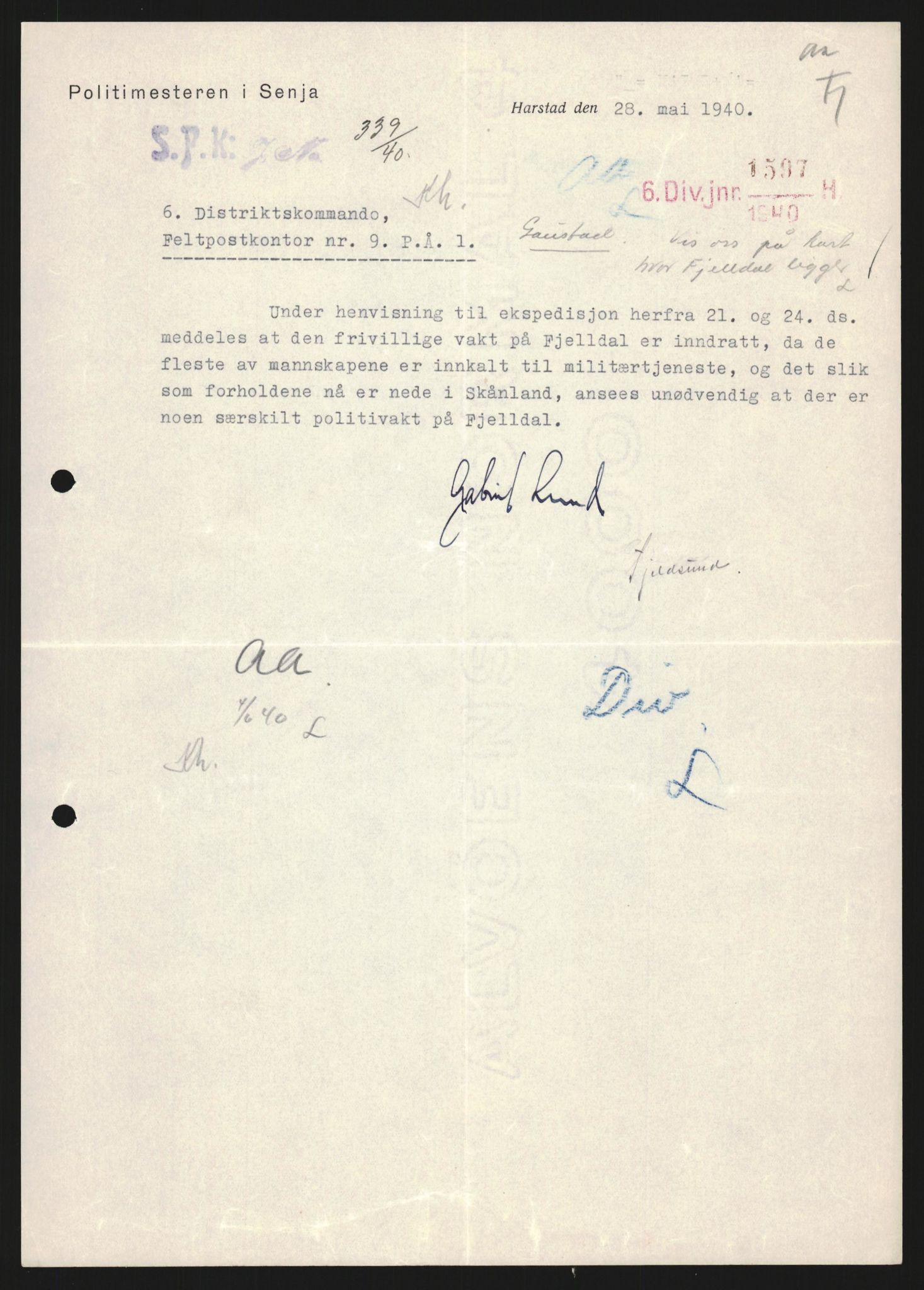 Forsvaret, Forsvarets krigshistoriske avdeling, AV/RA-RAFA-2017/Y/Yb/L0122: II-C-11-600  -  6. Divisjon med avdelinger, 1940, p. 663