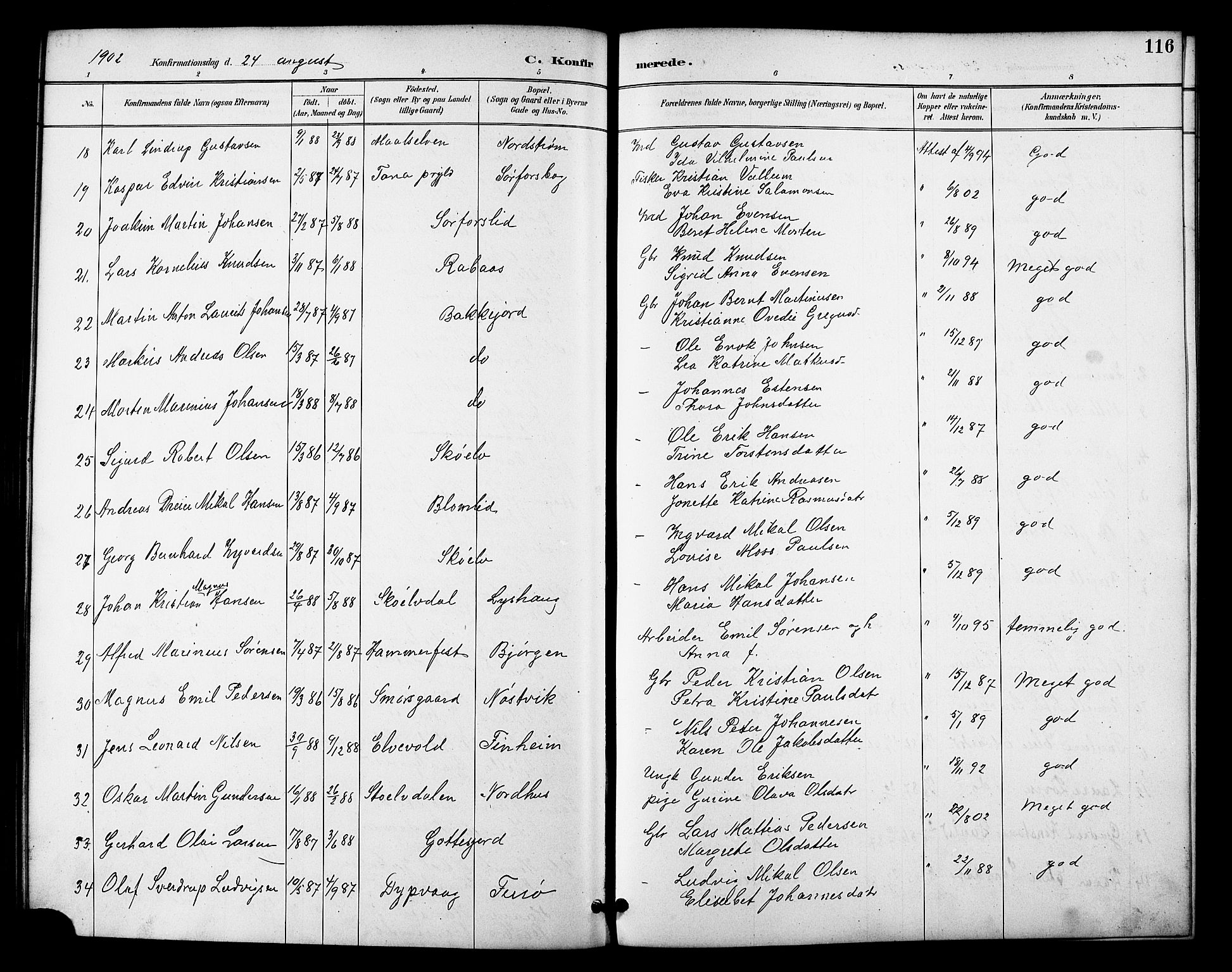 Tranøy sokneprestkontor, SATØ/S-1313/I/Ia/Iab/L0022klokker: Parish register (copy) no. 22, 1887-1912, p. 116