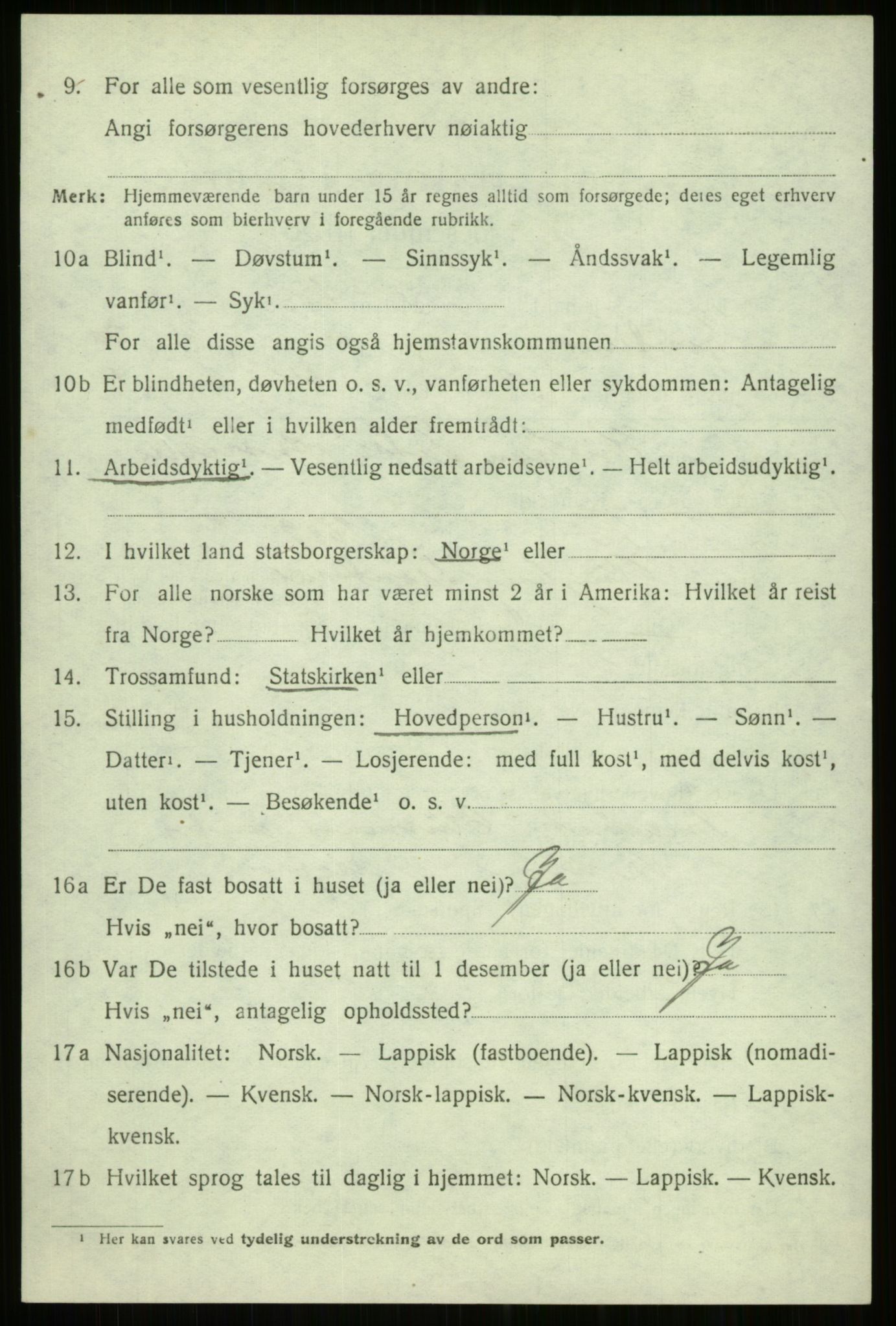 SATØ, 1920 census for Trondenes, 1920, p. 16309