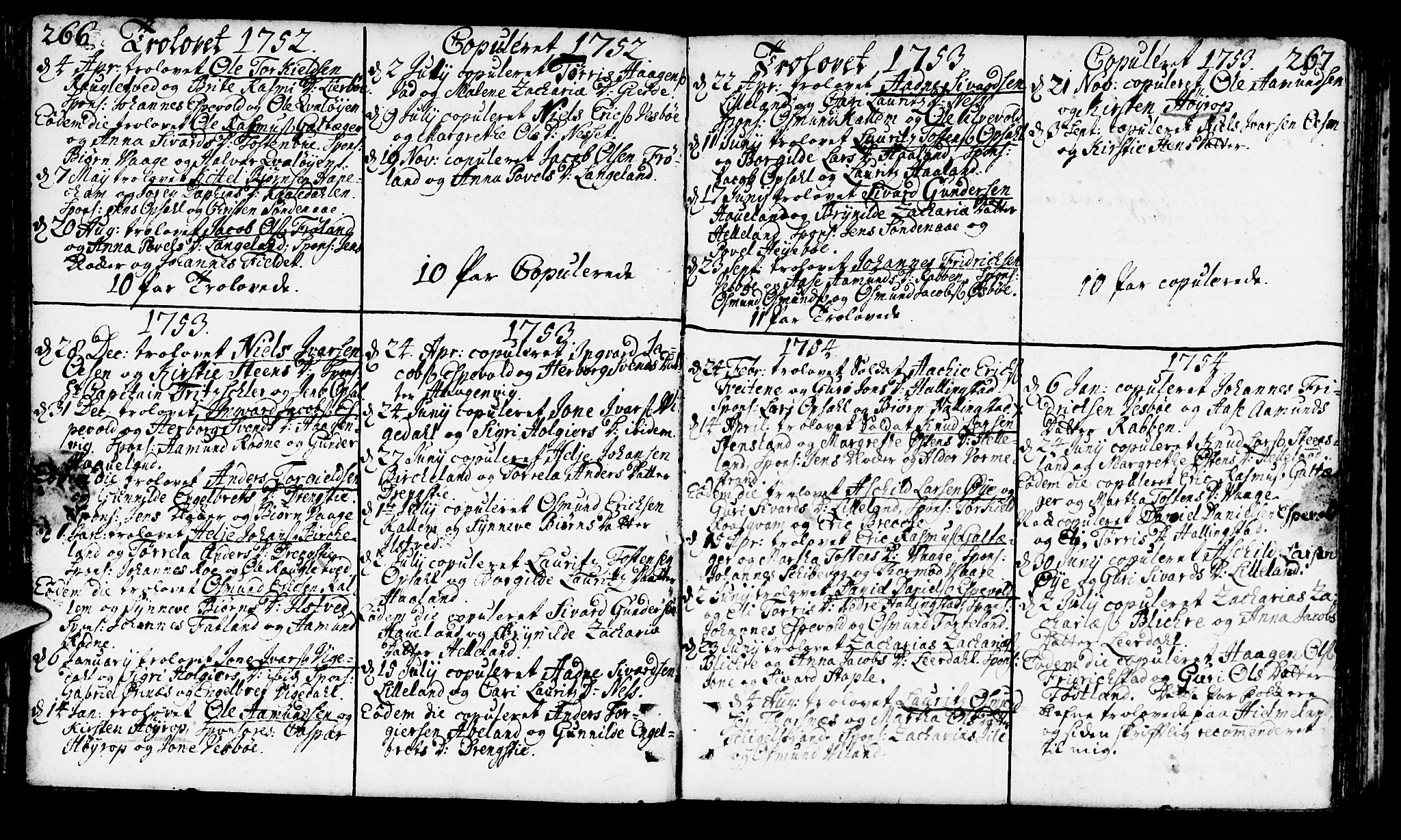 Vikedal sokneprestkontor, AV/SAST-A-101840/01/IV: Parish register (official) no. A 1, 1737-1778, p. 266-267