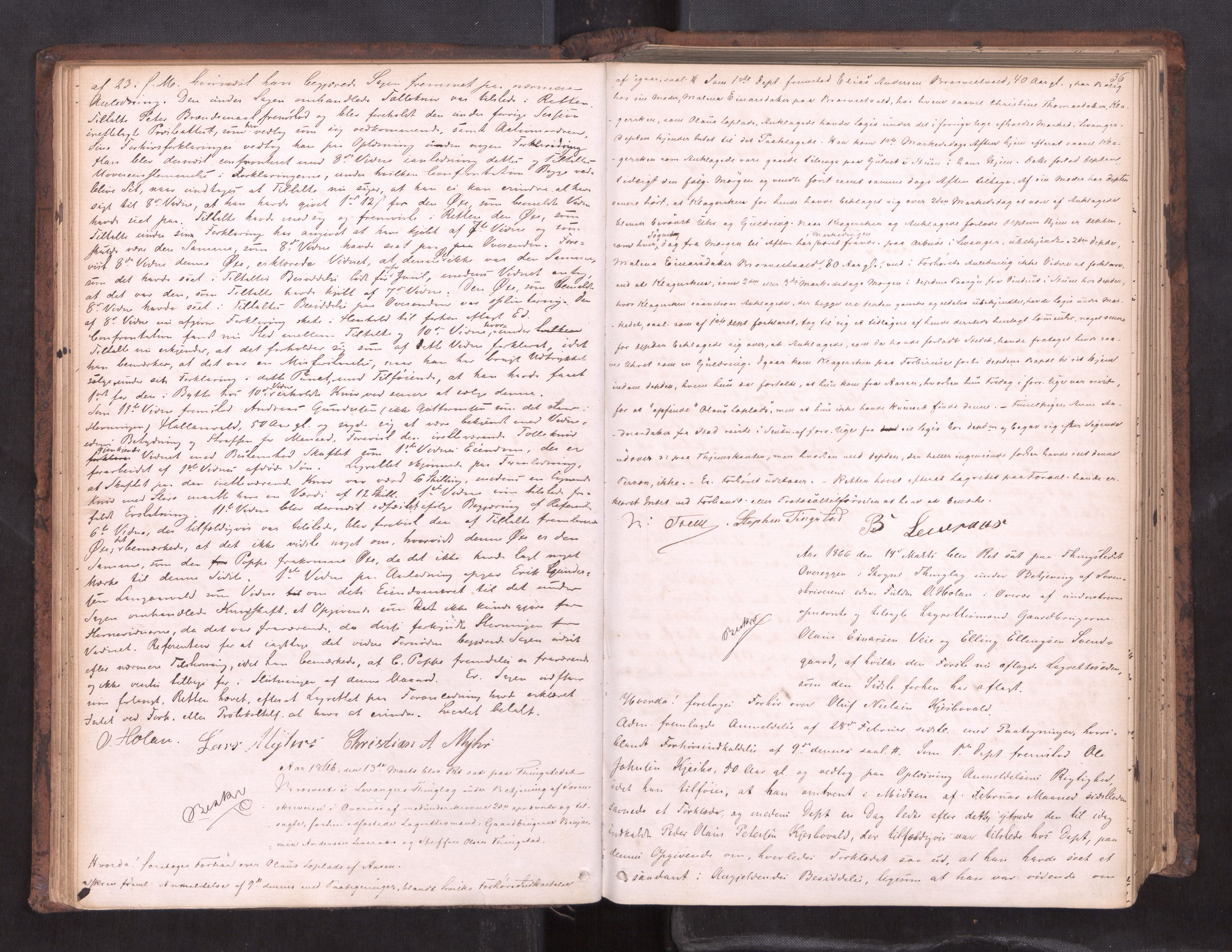 Stjør- og Verdal sorenskriveri, AV/SAT-A-4167/1/1/1B/L0019: Ekstrarettsprotokoll, 1864-1877, p. 35b-36a