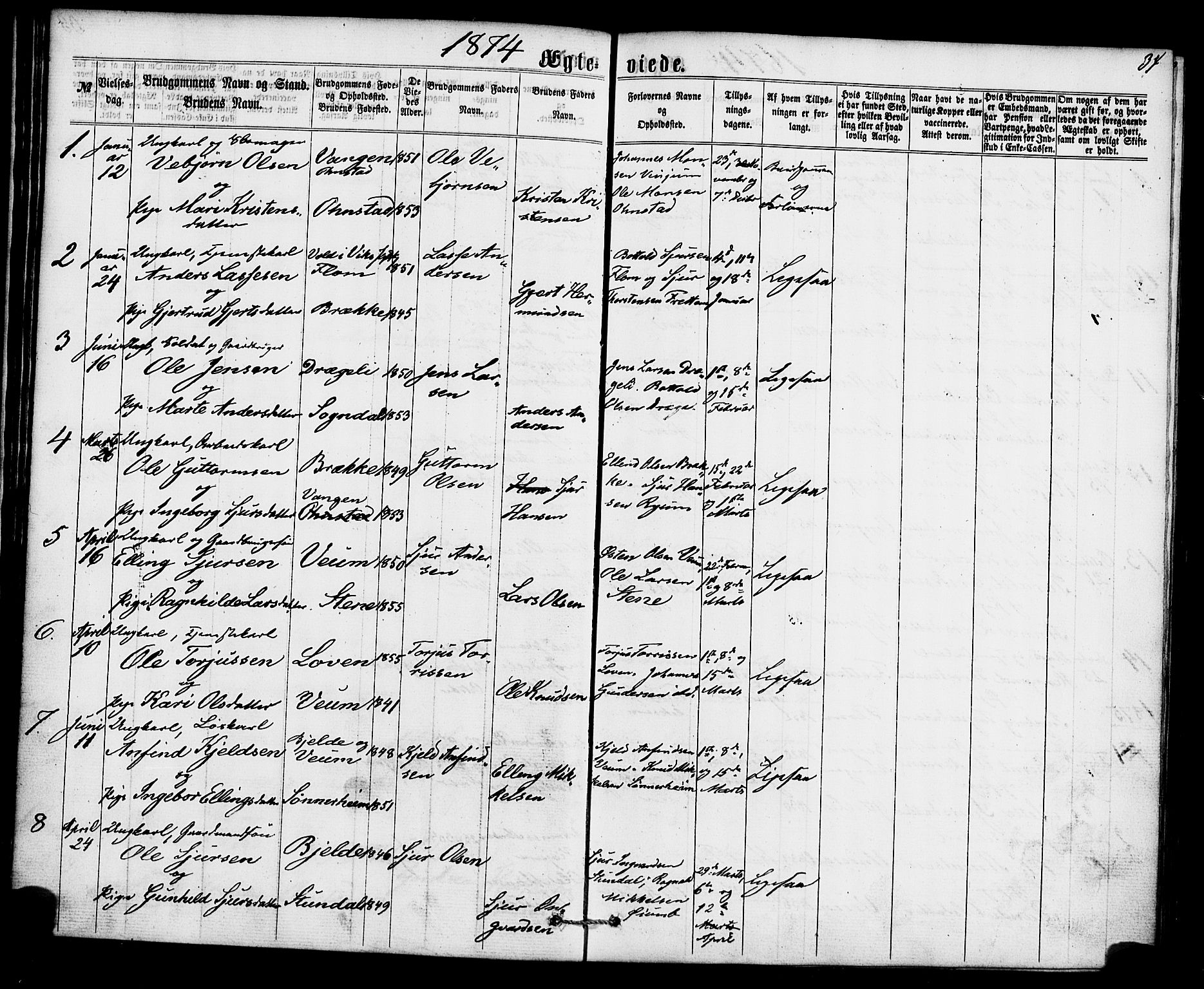 Aurland sokneprestembete, SAB/A-99937/H/Ha/Haa/L0010: Parish register (official) no. A 10, 1859-1879, p. 34