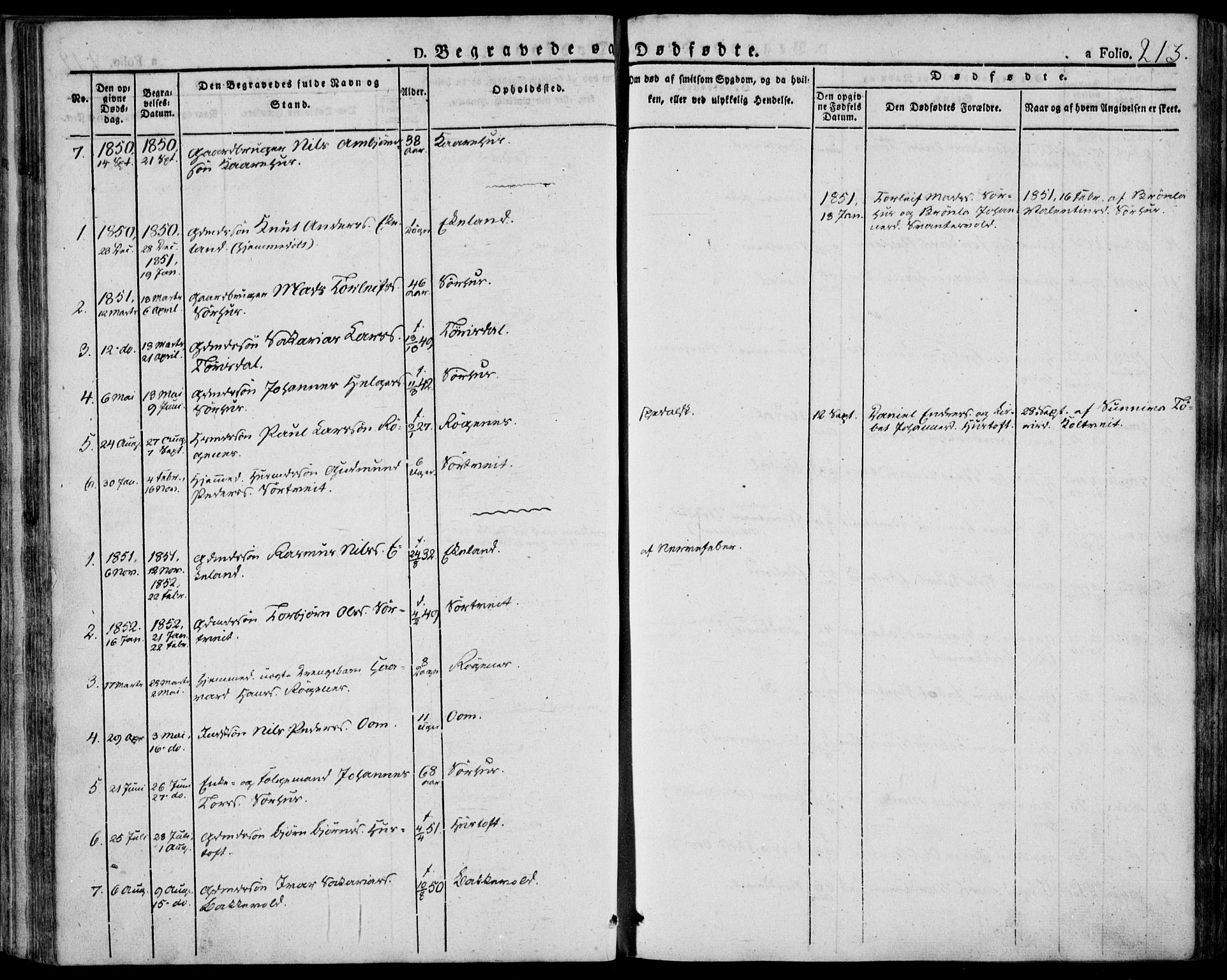 Skjold sokneprestkontor, AV/SAST-A-101847/H/Ha/Haa/L0005: Parish register (official) no. A 5, 1830-1856, p. 213