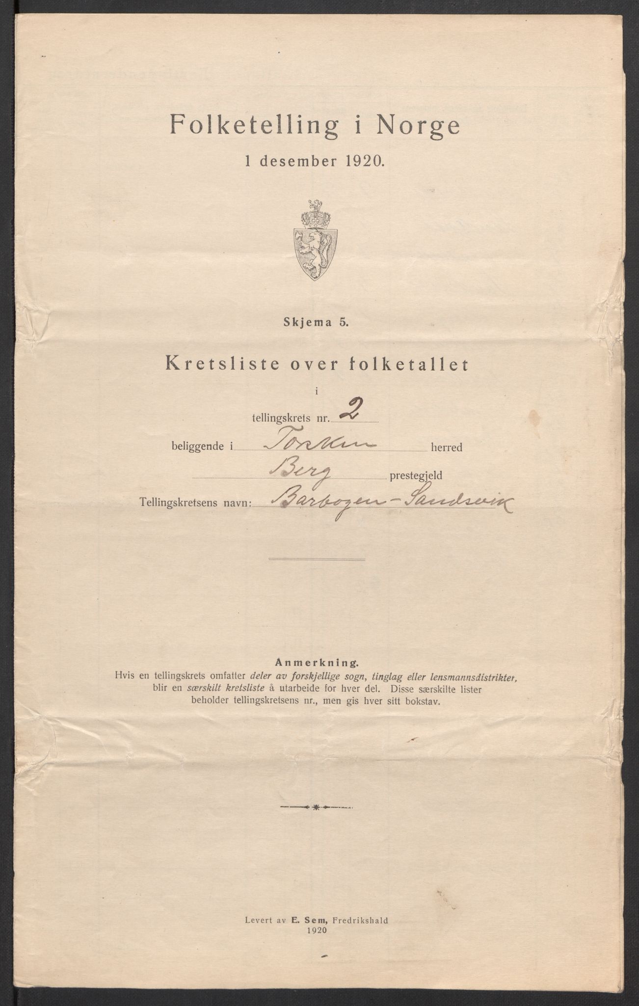 SATØ, 1920 census for Torsken, 1920, p. 10