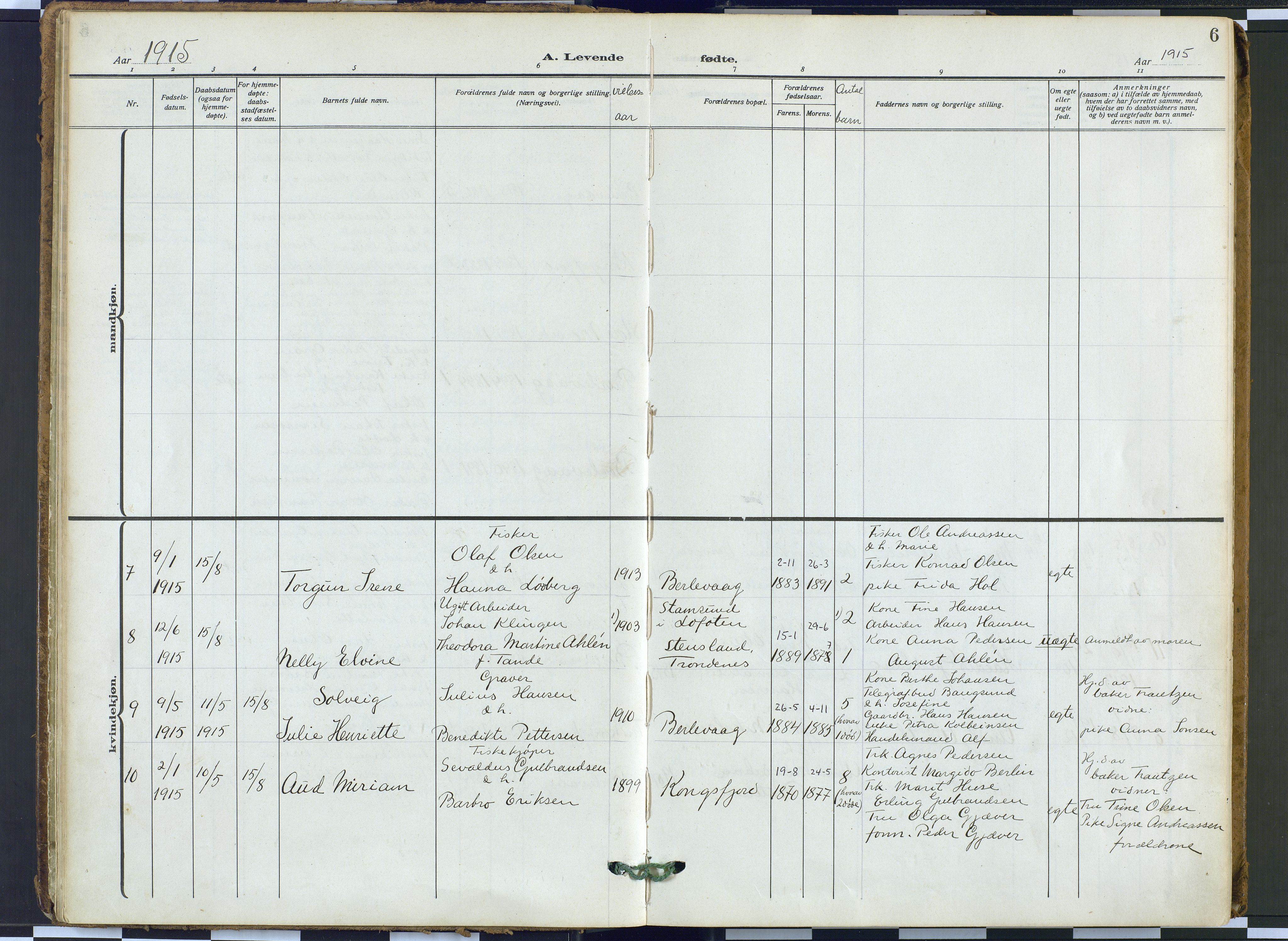 Tana sokneprestkontor, SATØ/S-1334/H/Ha: Parish register (official) no. 9, 1914-1930, p. 6
