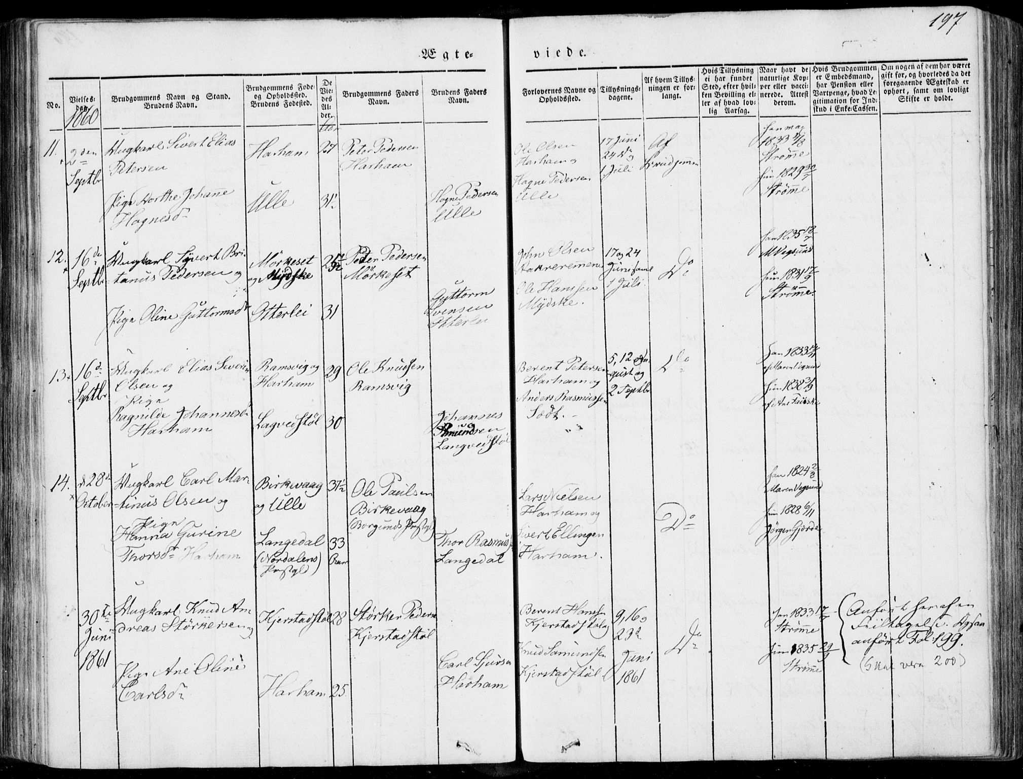 Ministerialprotokoller, klokkerbøker og fødselsregistre - Møre og Romsdal, SAT/A-1454/536/L0497: Parish register (official) no. 536A06, 1845-1865, p. 197