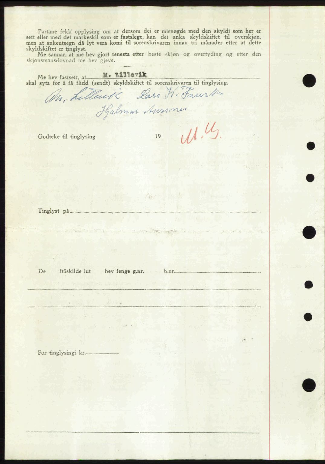 Nordre Sunnmøre sorenskriveri, AV/SAT-A-0006/1/2/2C/2Ca: Mortgage book no. A33, 1949-1950, Diary no: : 357/1950