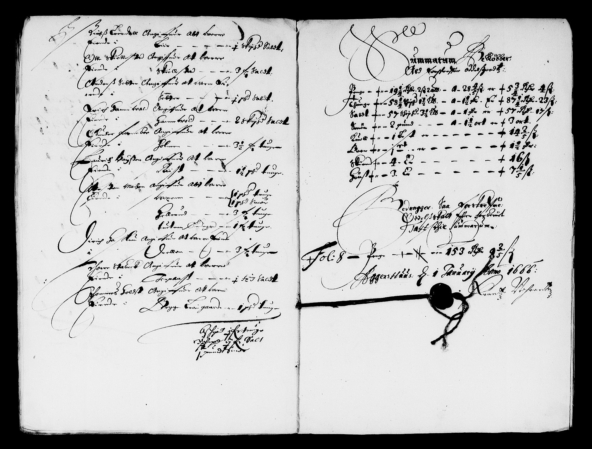 Rentekammeret inntil 1814, Reviderte regnskaper, Stiftamtstueregnskaper, Landkommissariatet på Akershus og Akershus stiftamt, AV/RA-EA-5869/R/Ra/L0032: Landkommissariatet på Akershus, 1665