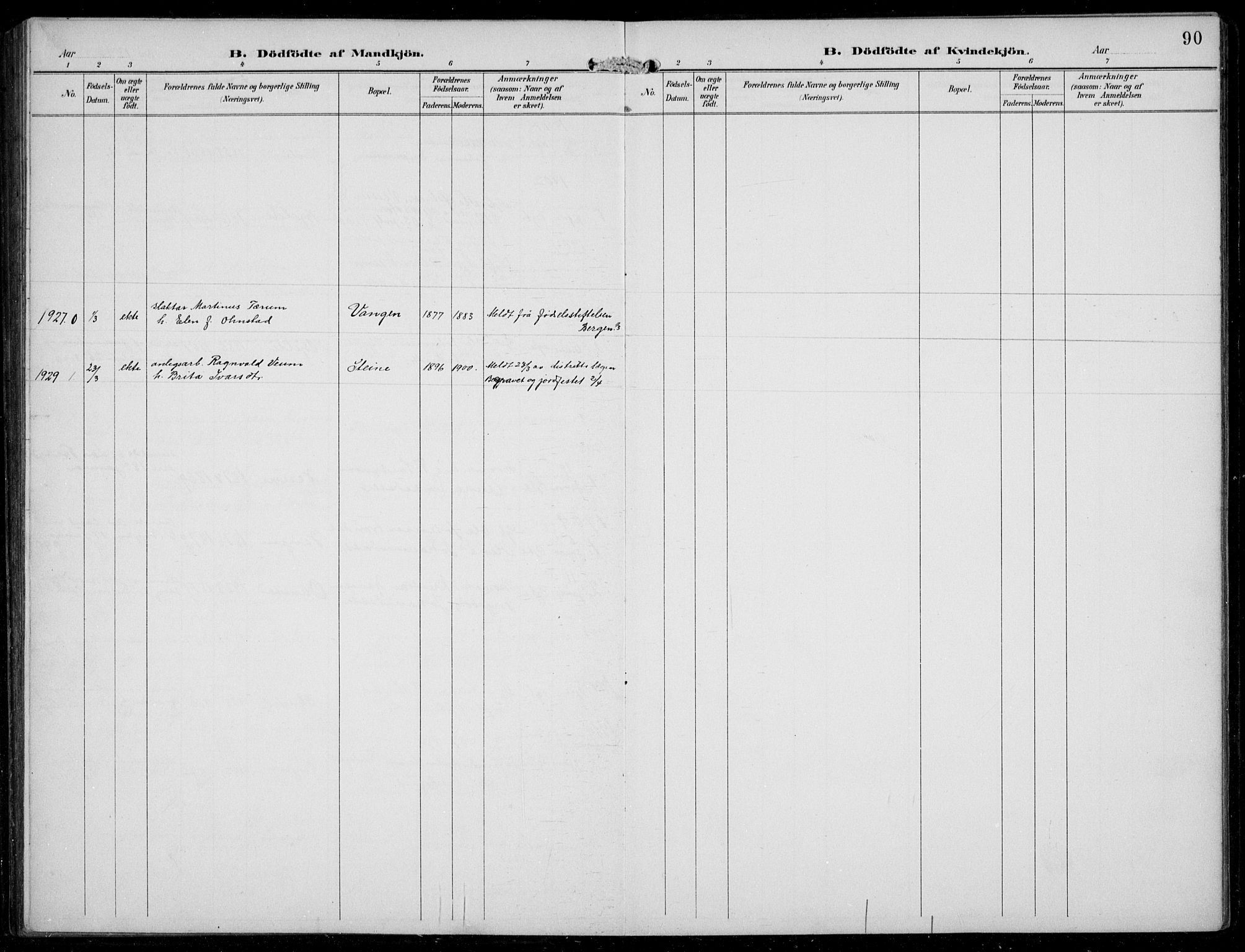 Aurland sokneprestembete, SAB/A-99937/H/Hb/Hba/L0003: Parish register (copy) no. A 3, 1896-1939, p. 90