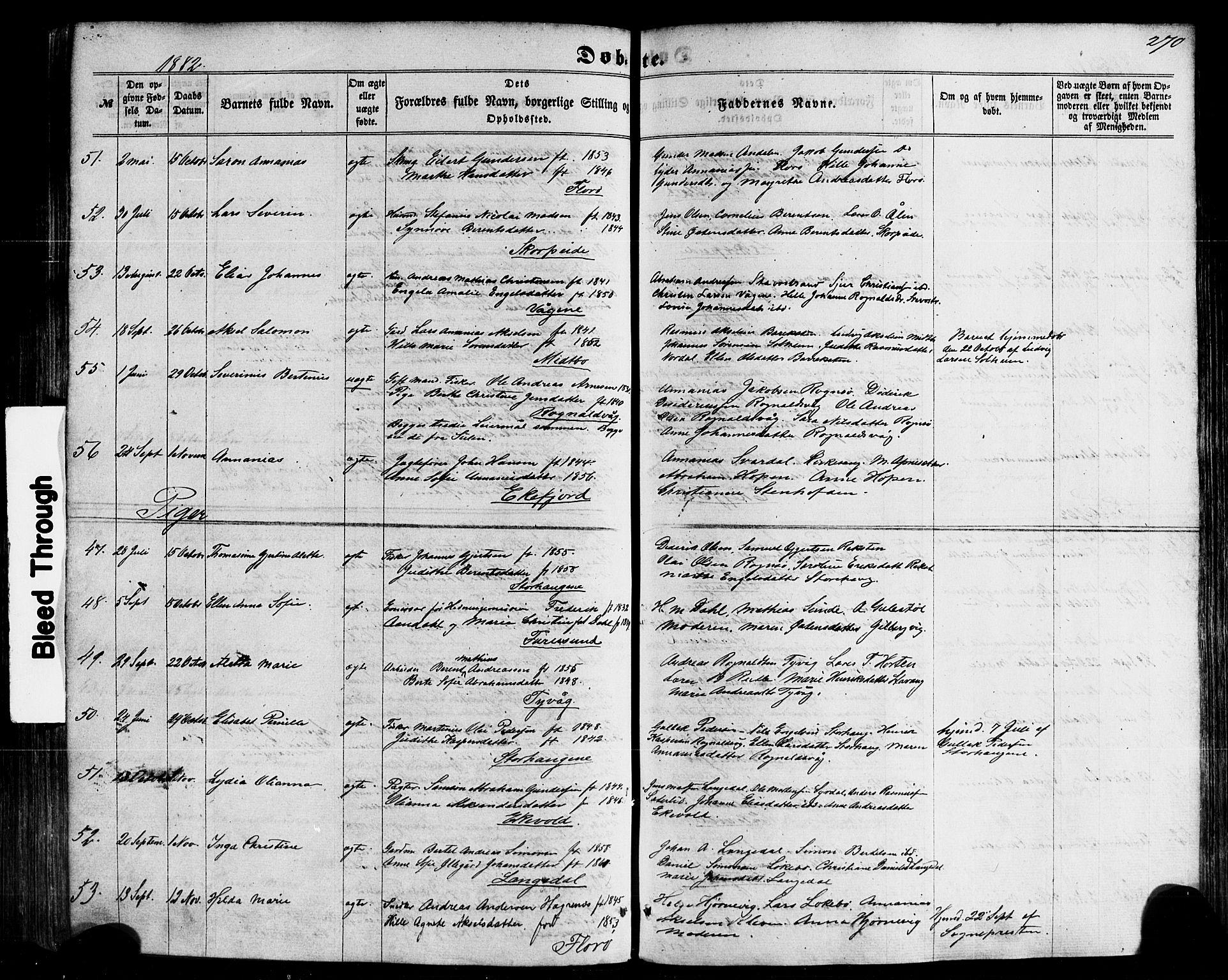 Kinn sokneprestembete, AV/SAB-A-80801/H/Haa/Haaa/L0006: Parish register (official) no. A 6, 1857-1885, p. 270