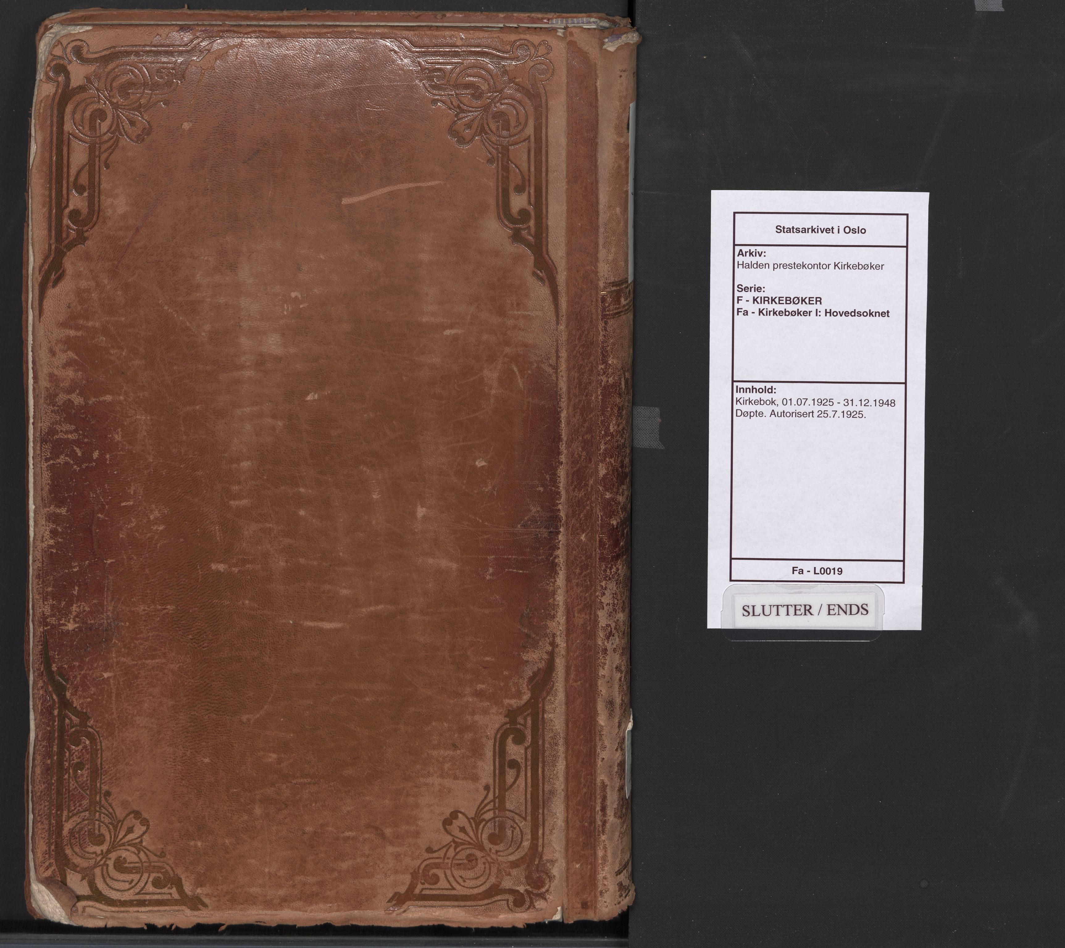 Halden prestekontor Kirkebøker, SAO/A-10909/F/Fa/L0019: Parish register (official) no. I 19, 1925-1948