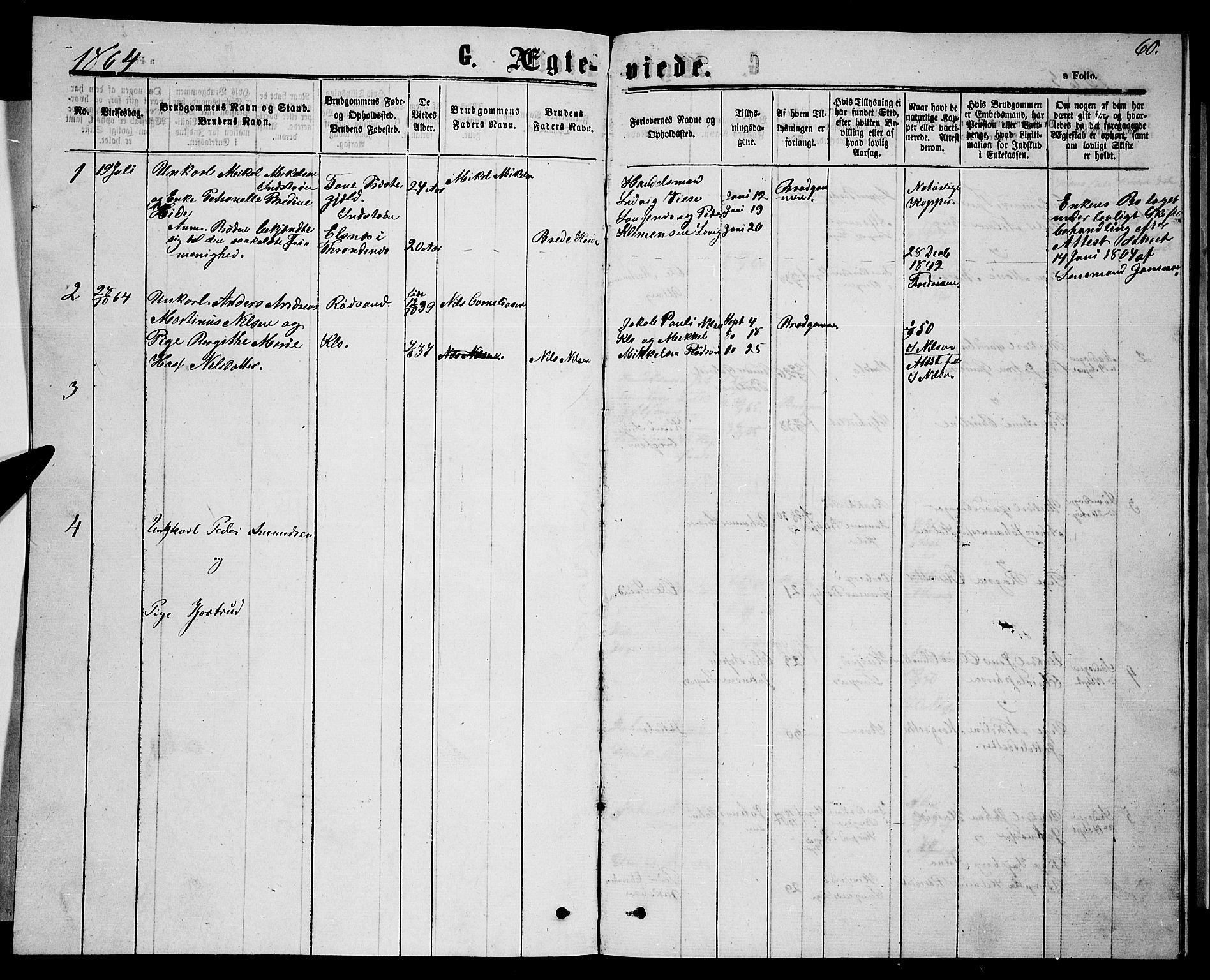 Ministerialprotokoller, klokkerbøker og fødselsregistre - Nordland, SAT/A-1459/894/L1358: Parish register (copy) no. 894C01, 1864-1877, p. 60