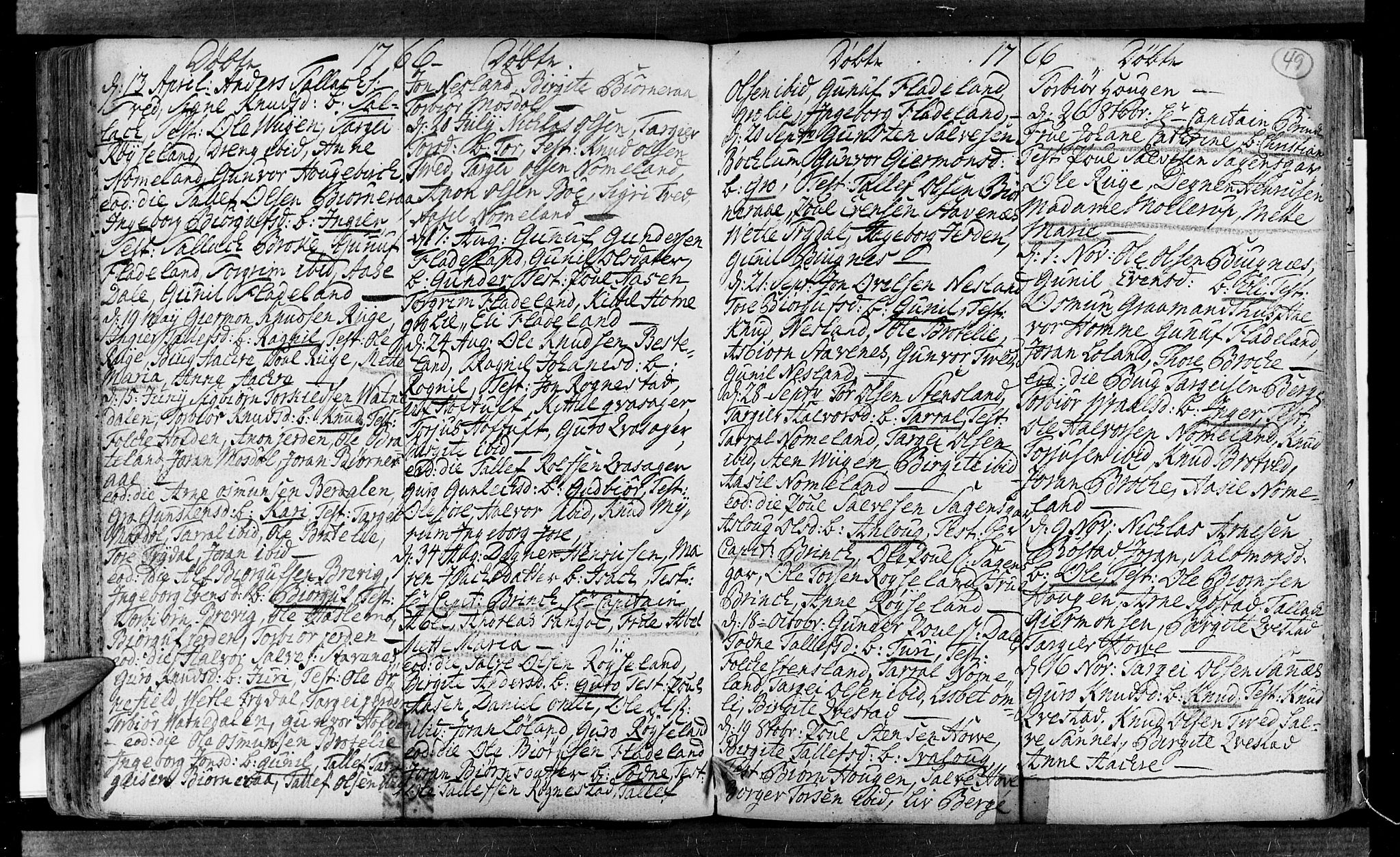 Valle sokneprestkontor, AV/SAK-1111-0044/F/Fa/Fac/L0002: Parish register (official) no. A 2, 1745-1776, p. 49