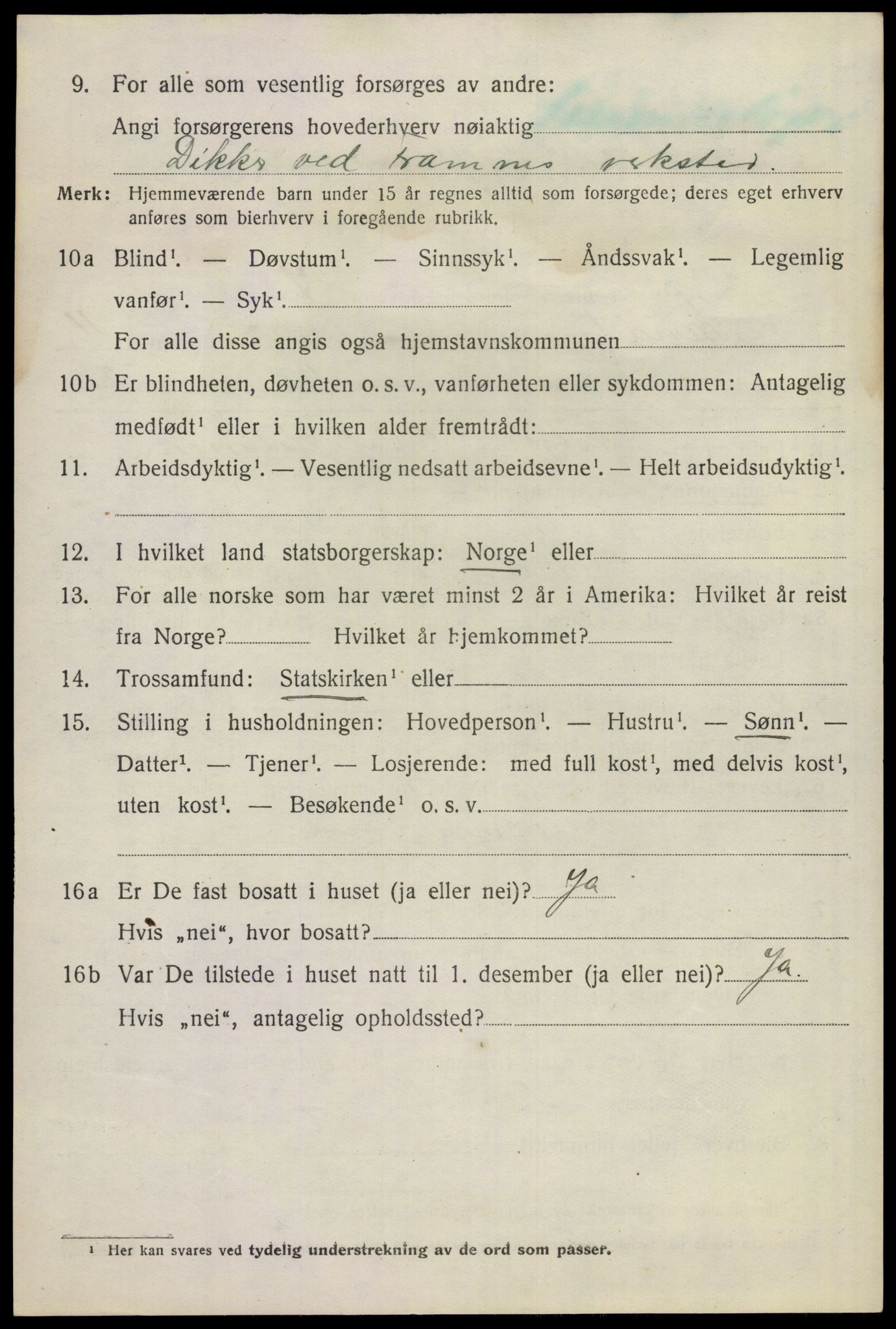 SAKO, 1920 census for Sandeherred, 1920, p. 15913