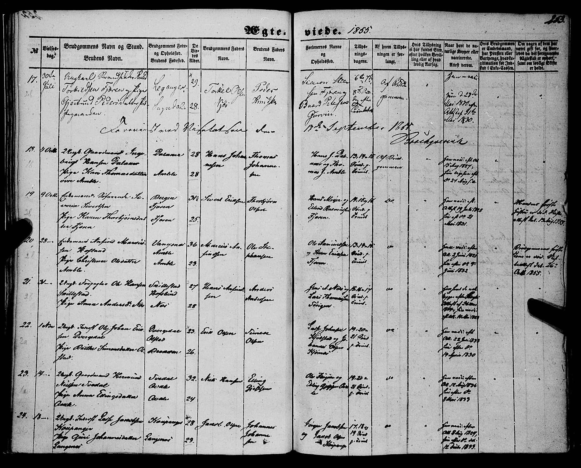 Sogndal sokneprestembete, AV/SAB-A-81301/H/Haa/Haaa/L0012II: Parish register (official) no. A 12II, 1847-1877, p. 253