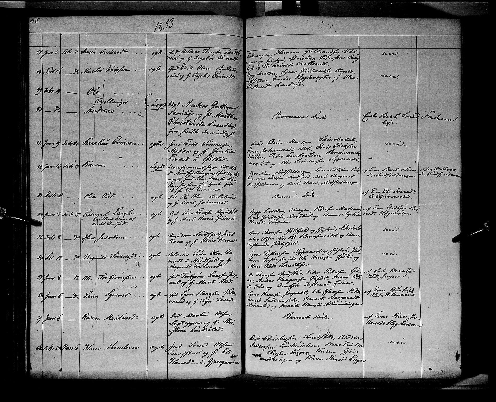 Vinger prestekontor, SAH/PREST-024/H/Ha/Haa/L0009: Parish register (official) no. 9, 1847-1855, p. 156