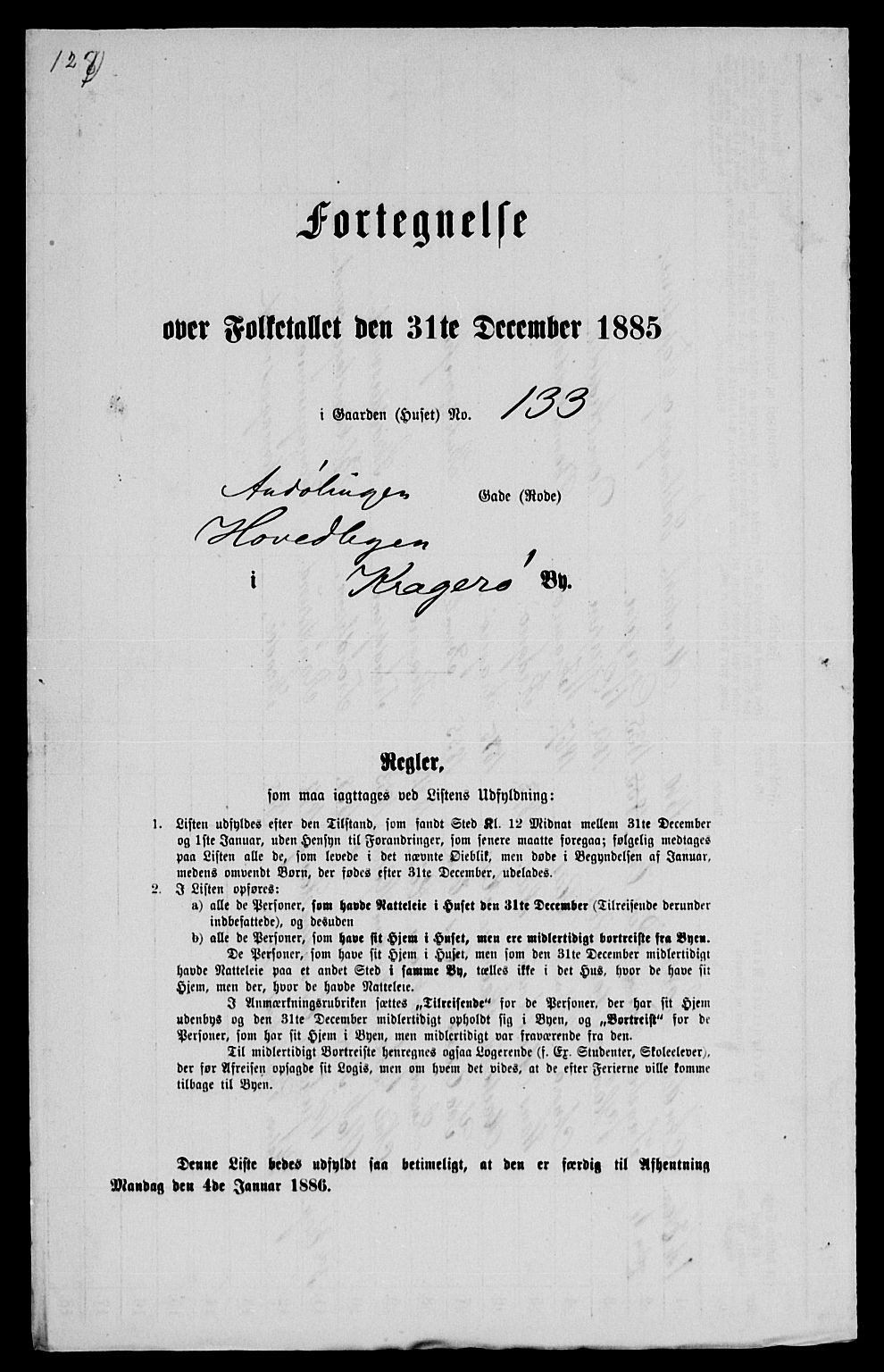 SAKO, 1885 census for 0801 Kragerø, 1885, p. 1290