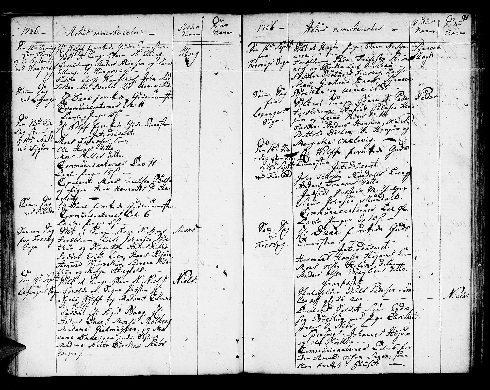 Leikanger sokneprestembete, AV/SAB-A-81001/H/Haa/Haaa/L0004: Parish register (official) no. A 4, 1770-1791, p. 91