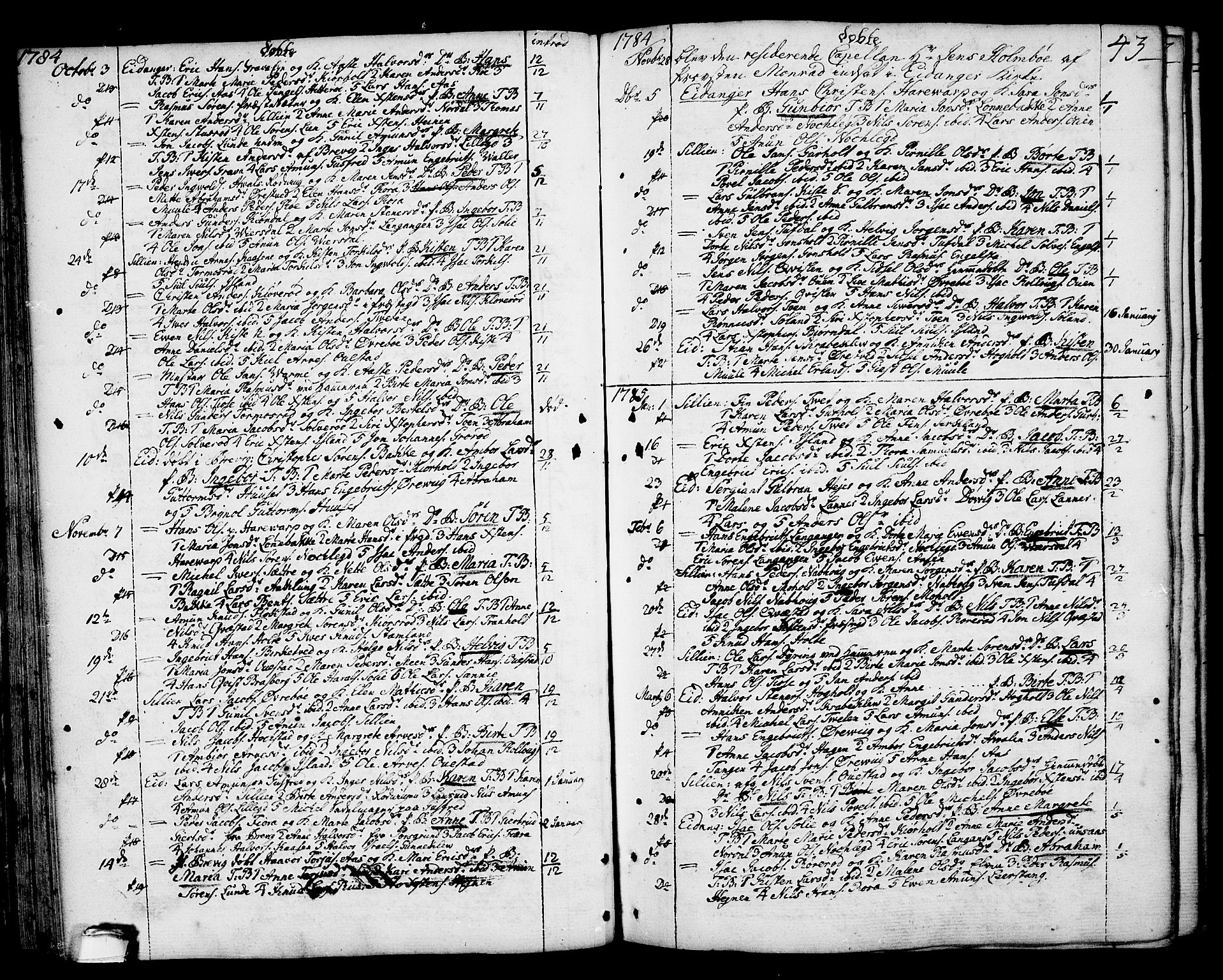 Eidanger kirkebøker, SAKO/A-261/F/Fa/L0006: Parish register (official) no. 6, 1764-1814, p. 43