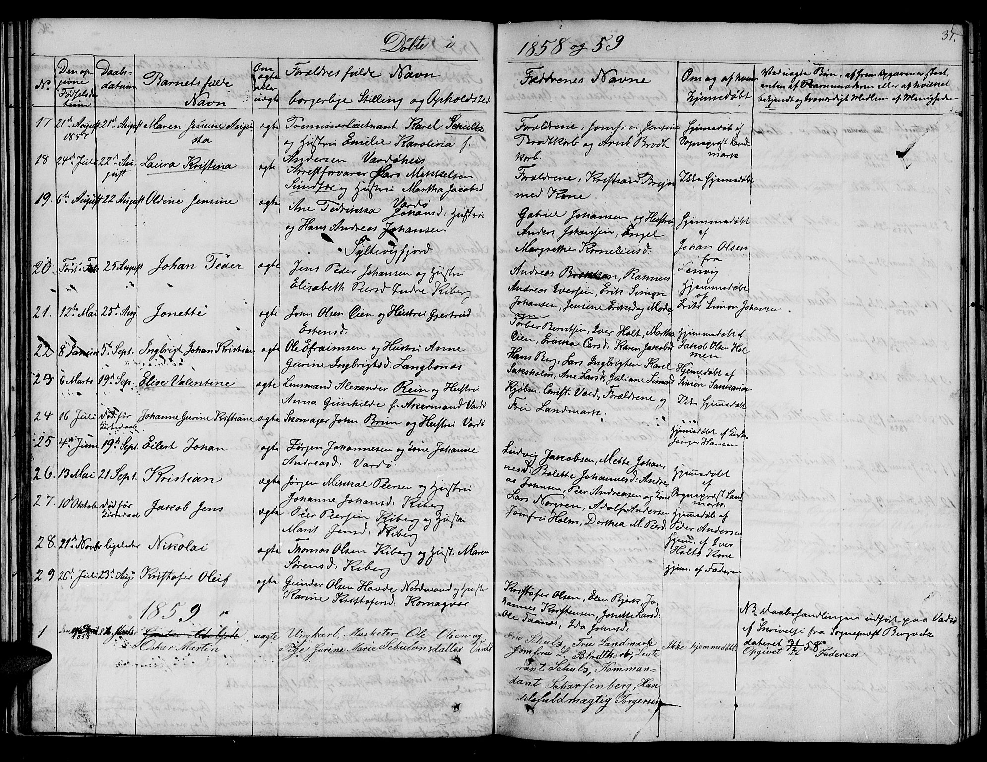 Vardø sokneprestkontor, SATØ/S-1332/H/Hb/L0001klokker: Parish register (copy) no. 1, 1844-1861, p. 37
