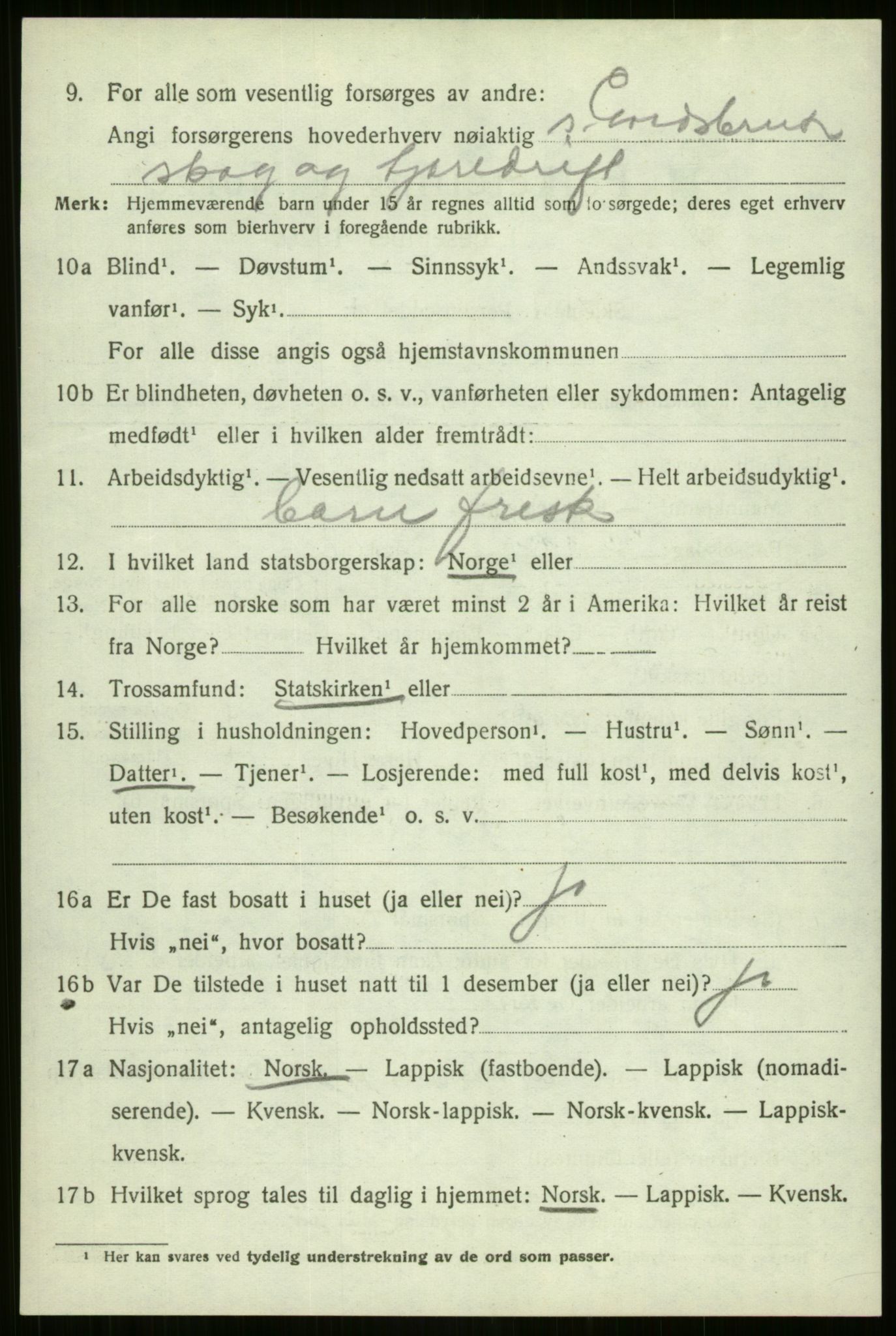 SATØ, 1920 census for Nordreisa, 1920, p. 2676