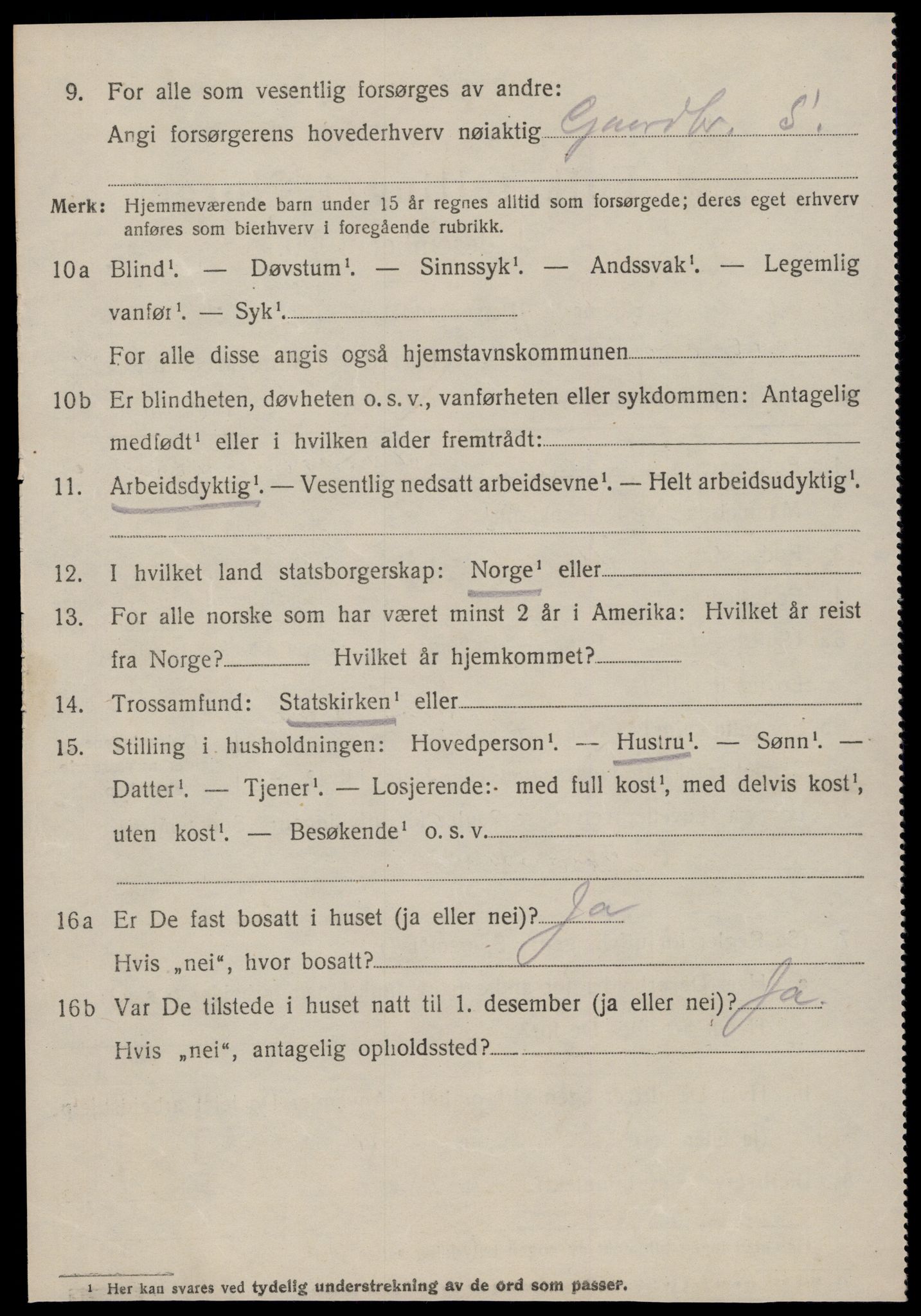 SAT, 1920 census for Stranda, 1920, p. 948